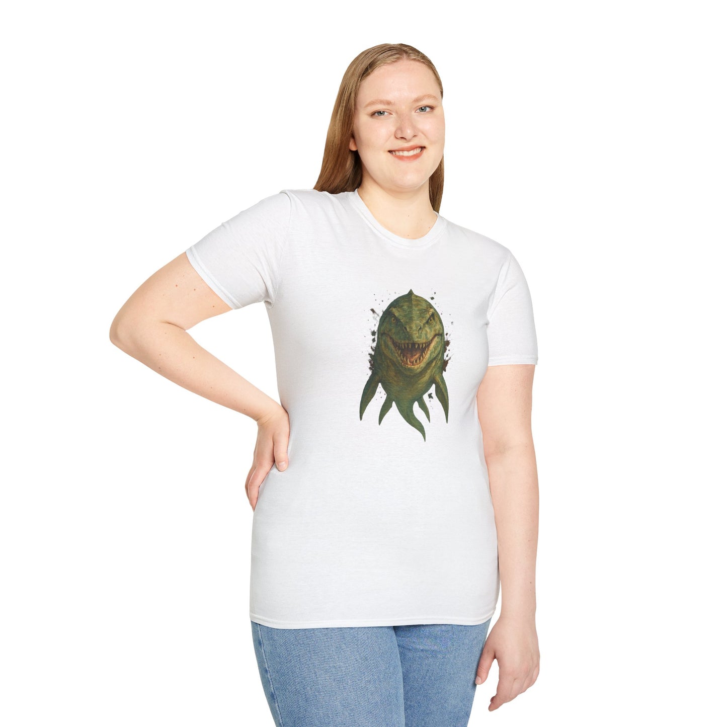 Watercolor Mosasaurus T-Shirt | Prehistoric Sea Dinosaur Tee | Fossil Lover Gift | Unisex Cotton Graphic Shirt Jurassic Tee