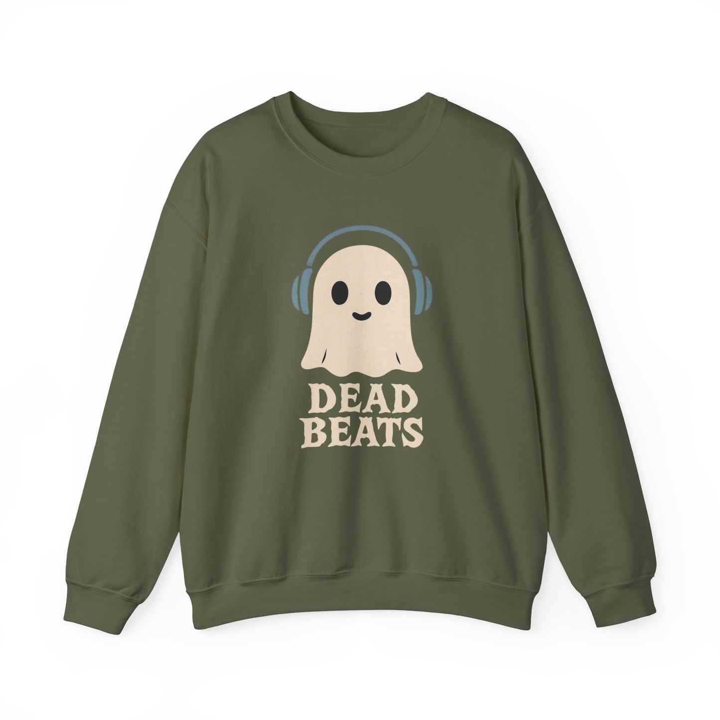 Dead Beats Ghost Sweatshirt, Funny Halloween Crewneck, Spooky Season Pullover, Music Lover Halloween Shirt, Cute Ghost Graphic Top