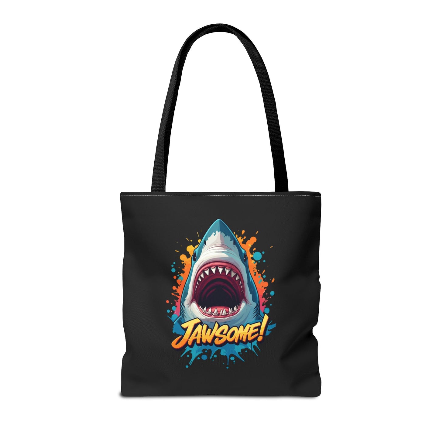 Shark Tote Bag – JAWSOME Funny Ocean Lover Bag – Durable Reusable Grocery, Beach, or Everyday Tote – Gift for Shark Fans & Sea Lovers