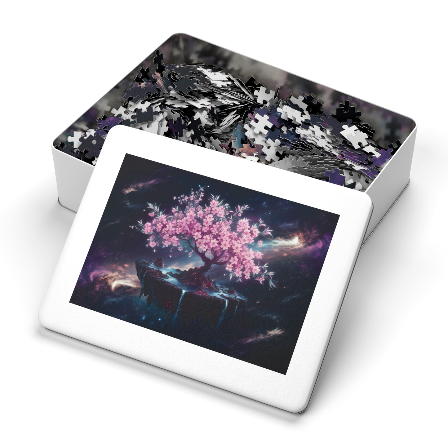 Puzzle Tin - Cherry Blossom Tree in Space