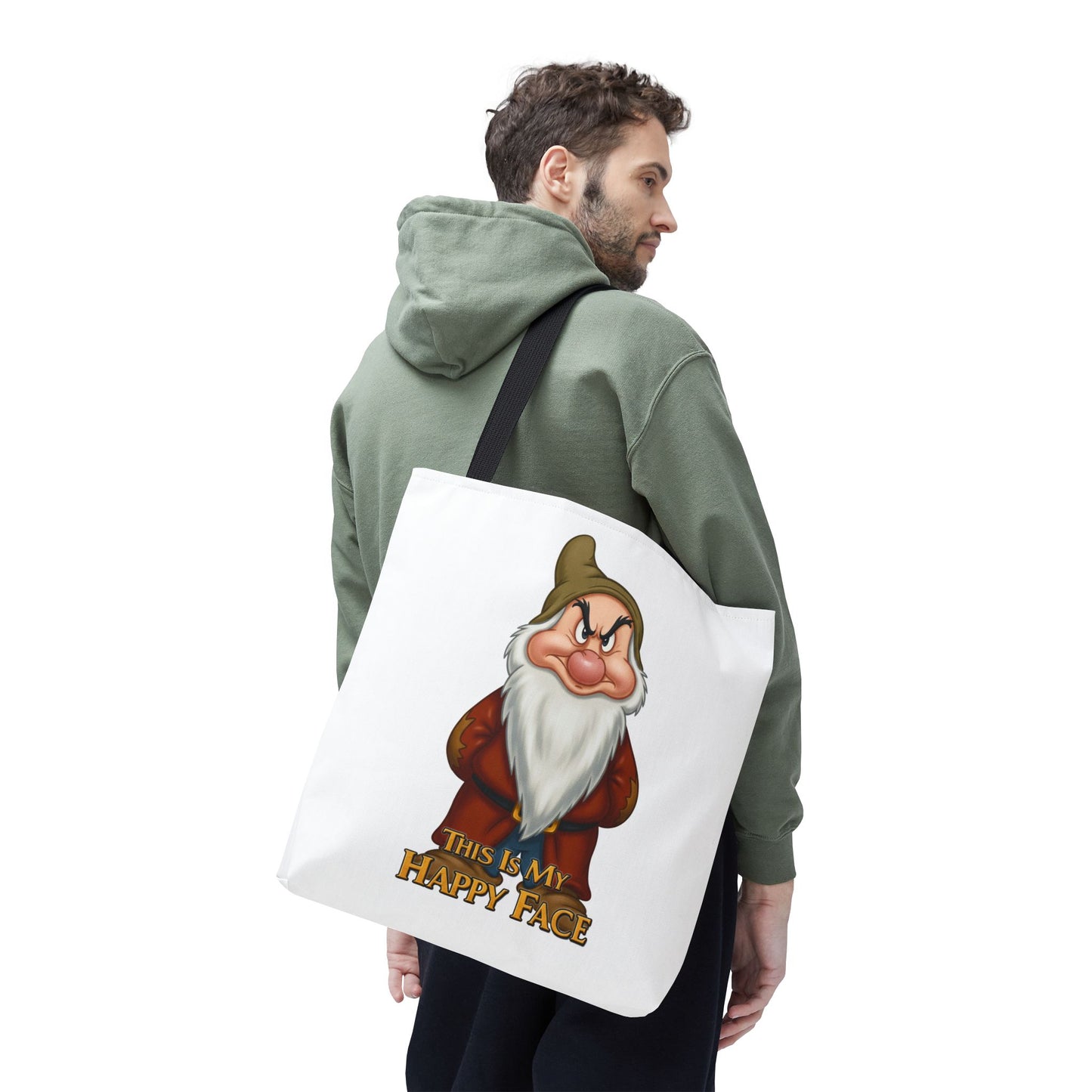 Grumpy Dwarf Tote Bag - "This Is My Happy Face"