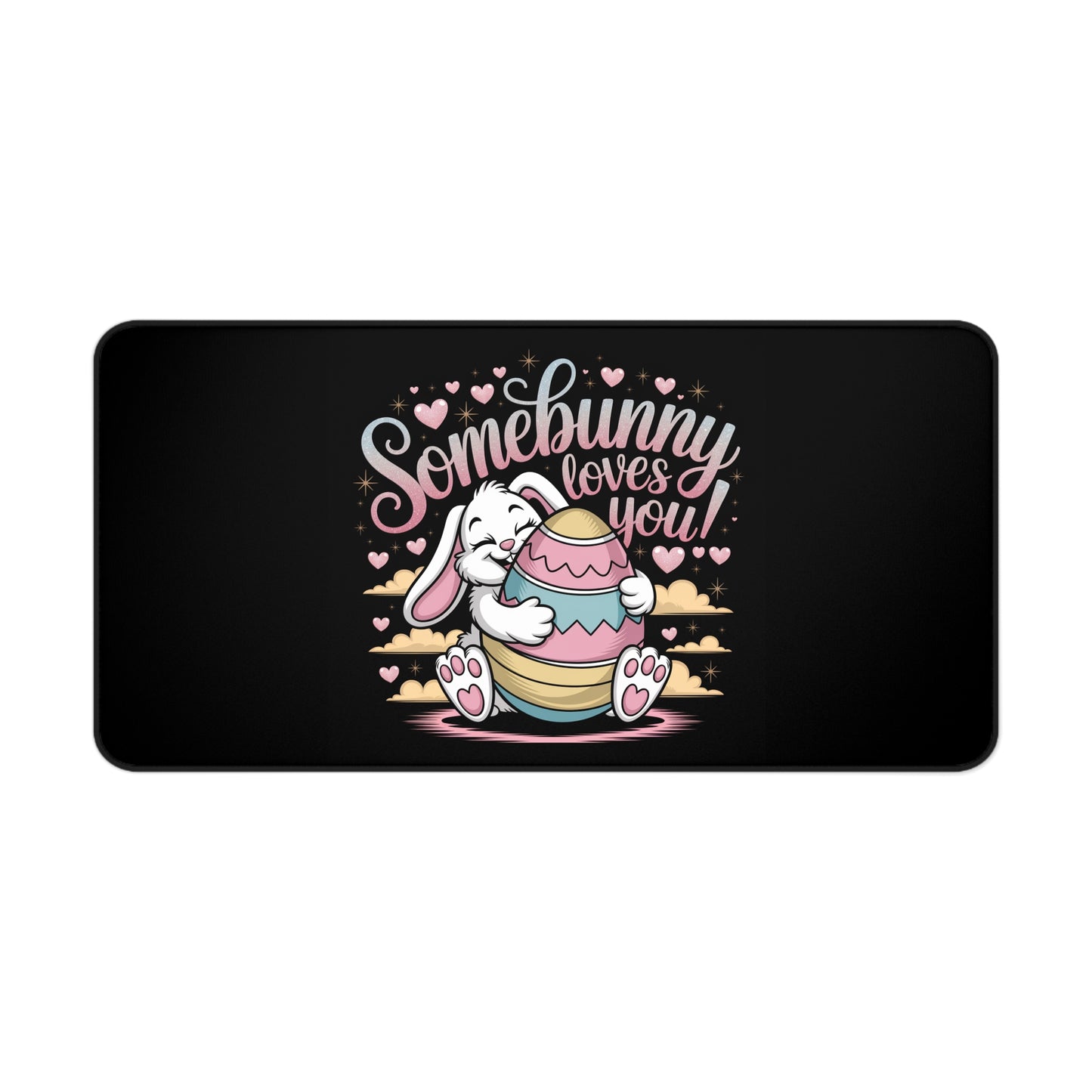 Desk Mat Easter Bunny Somebunny Loves You Mouse Pad Easter Desk Mat Easter Decor