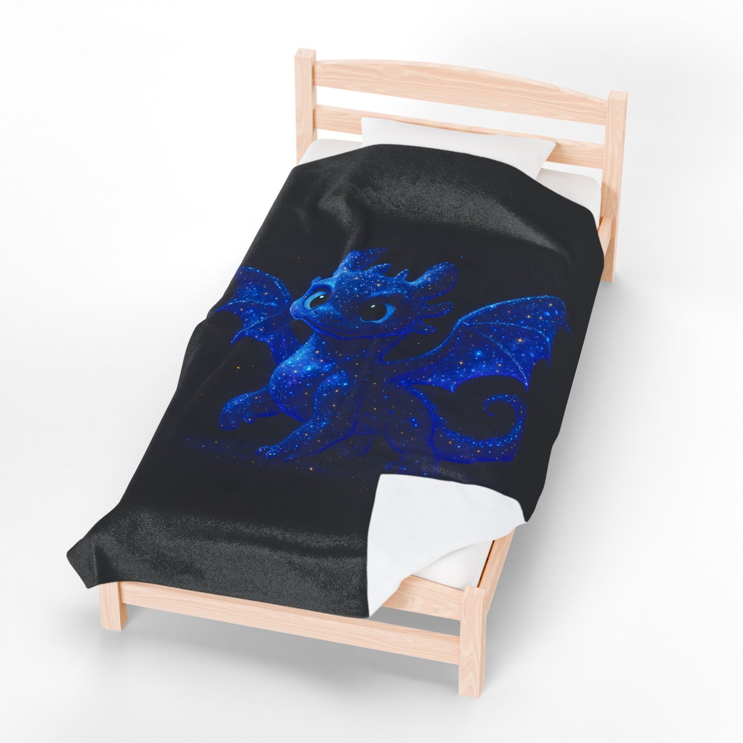 Galaxy Dragon Blanket - Cosmic Blue Fantasy Throw for Kids, Teens & Adults | Soft Plush Bed Decor | Dragon Lover Gift Idea