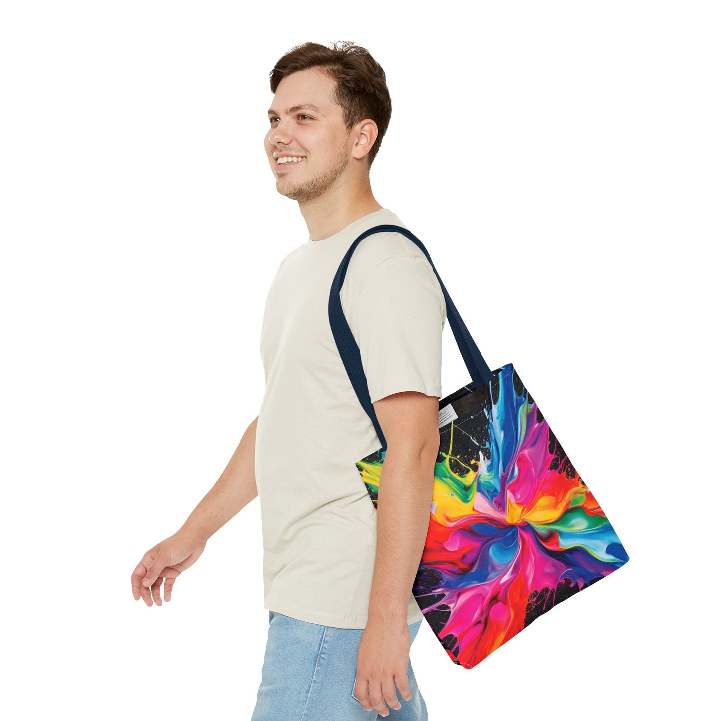 Vibrant Abstract Swirl Tote Bag | Colorful Expressionism Canvas Tote – Bold Art Accessory & Eco-Friendly Gift for Art Lovers
