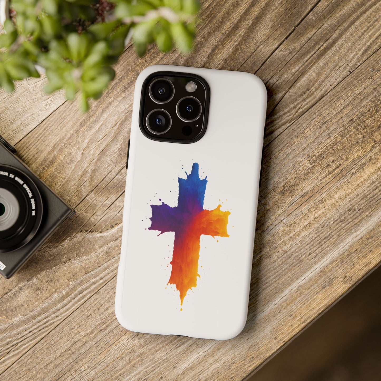 Christian iPhone Case – Watercolor Cross Phone Cover, Faith Gift for Her or Him, Inspirational iPhone Accessory