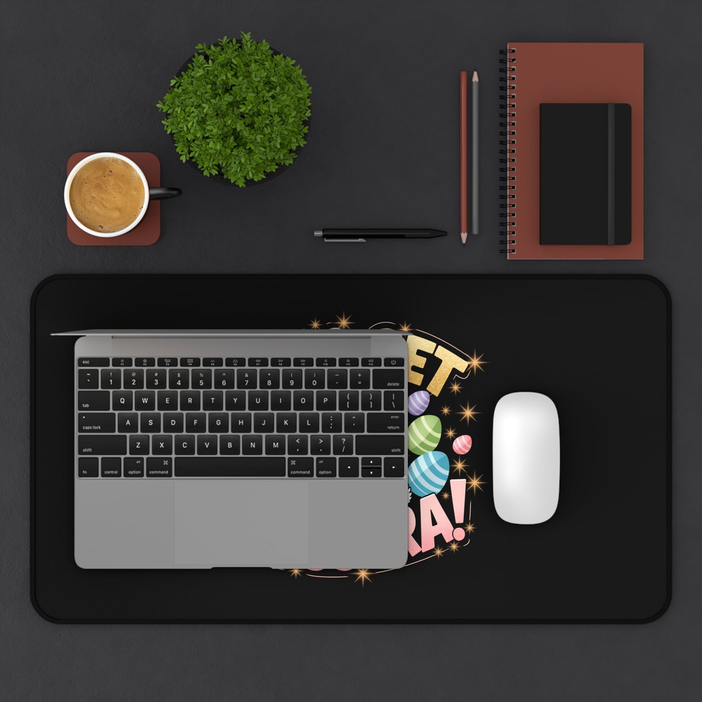 Easter Desk Mat Easter Bunny Let's Get Eggstra Easter Mouse Pad