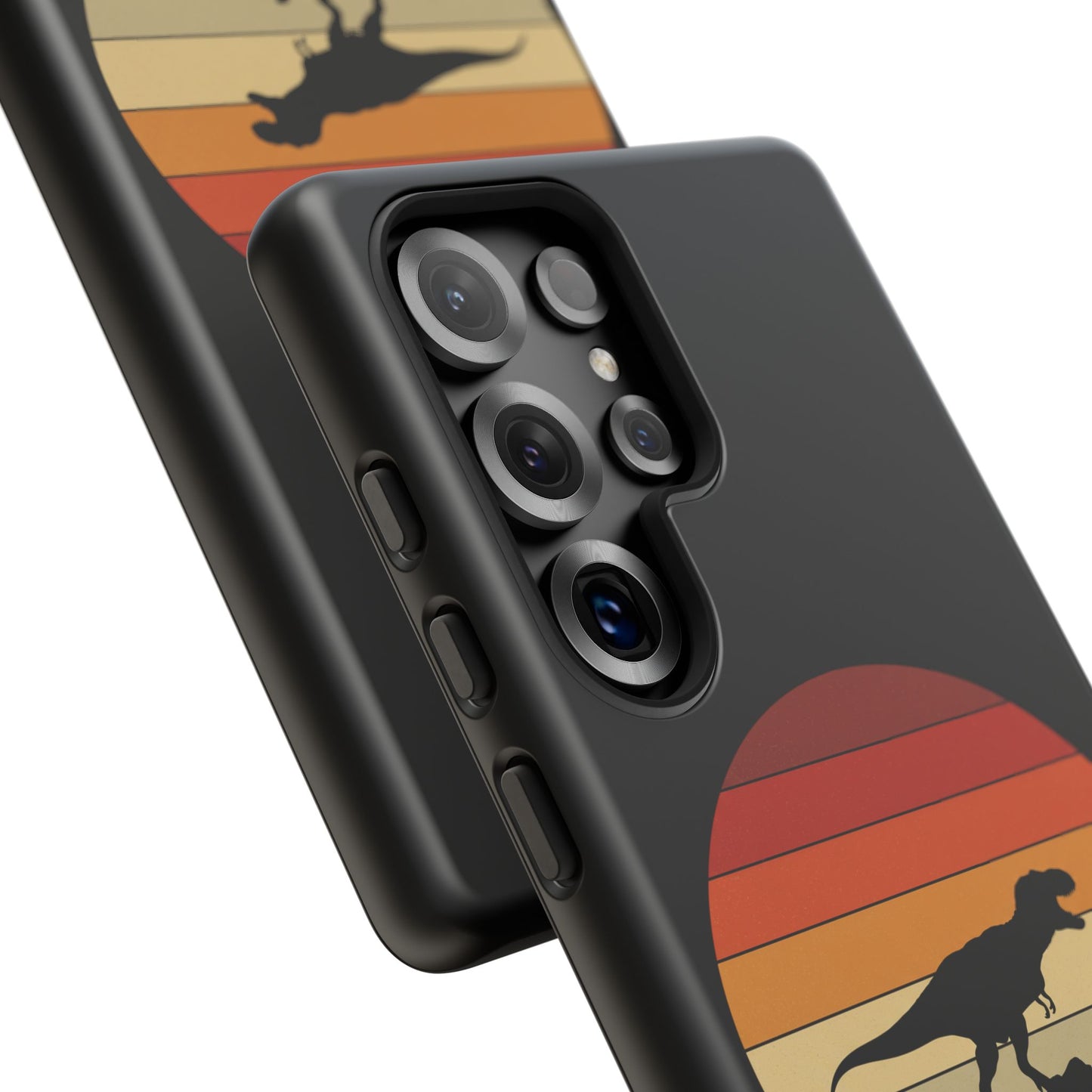 Retro Sunset Dinosaur Samsung Case | T-Rex Silhouette Vintage Gradient Cover for Galaxy S25/S24/S23 Series Dinosaur Phone Case