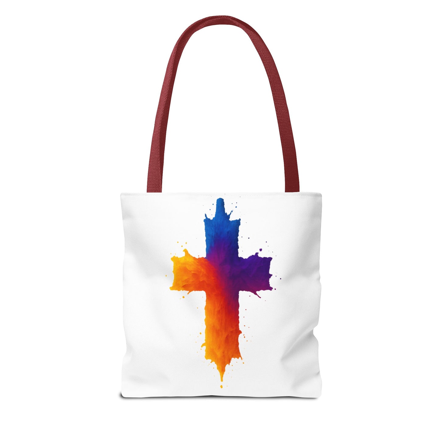 Watercolor Cross Tote Bag, Faith Tote, Christian Gift Bag, Religious Art Shoulder Bag, Inspirational Everyday Carry, Spiritual Cross Design Tote