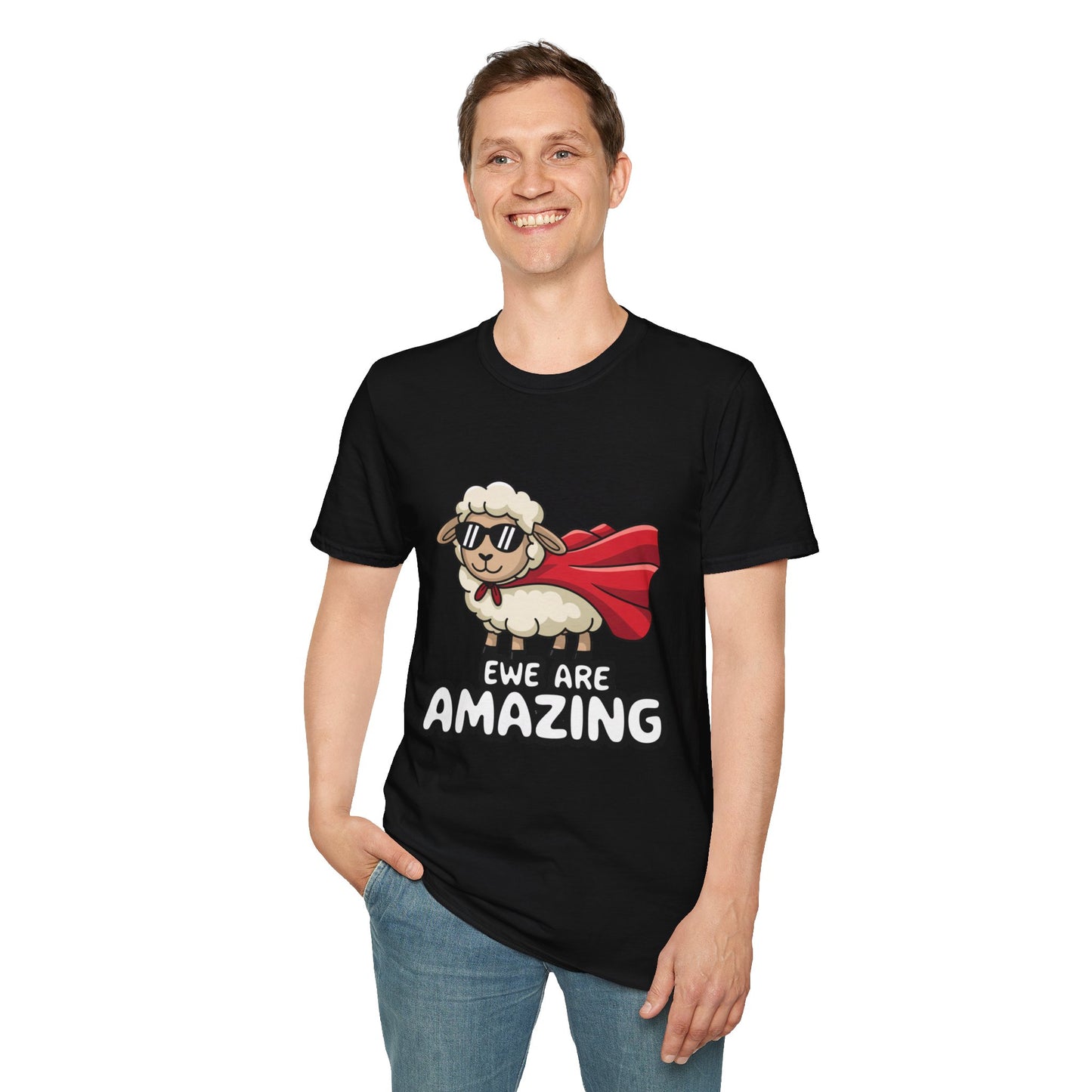 Ewe Are Amazing Funny Sheep Shirt – Cute Animal Pun T-Shirt – Superhero Lamb Graphic Tee for Farmers, Animal Lovers & Gift Giving