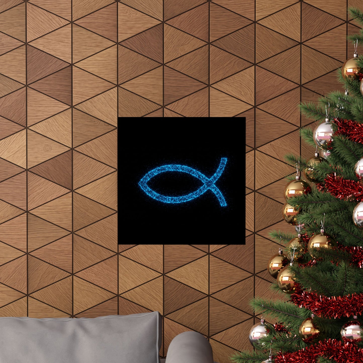 Sparkling Fish Symbol Matte Vertical Poster - Faith-Inspired Art for Home Decor