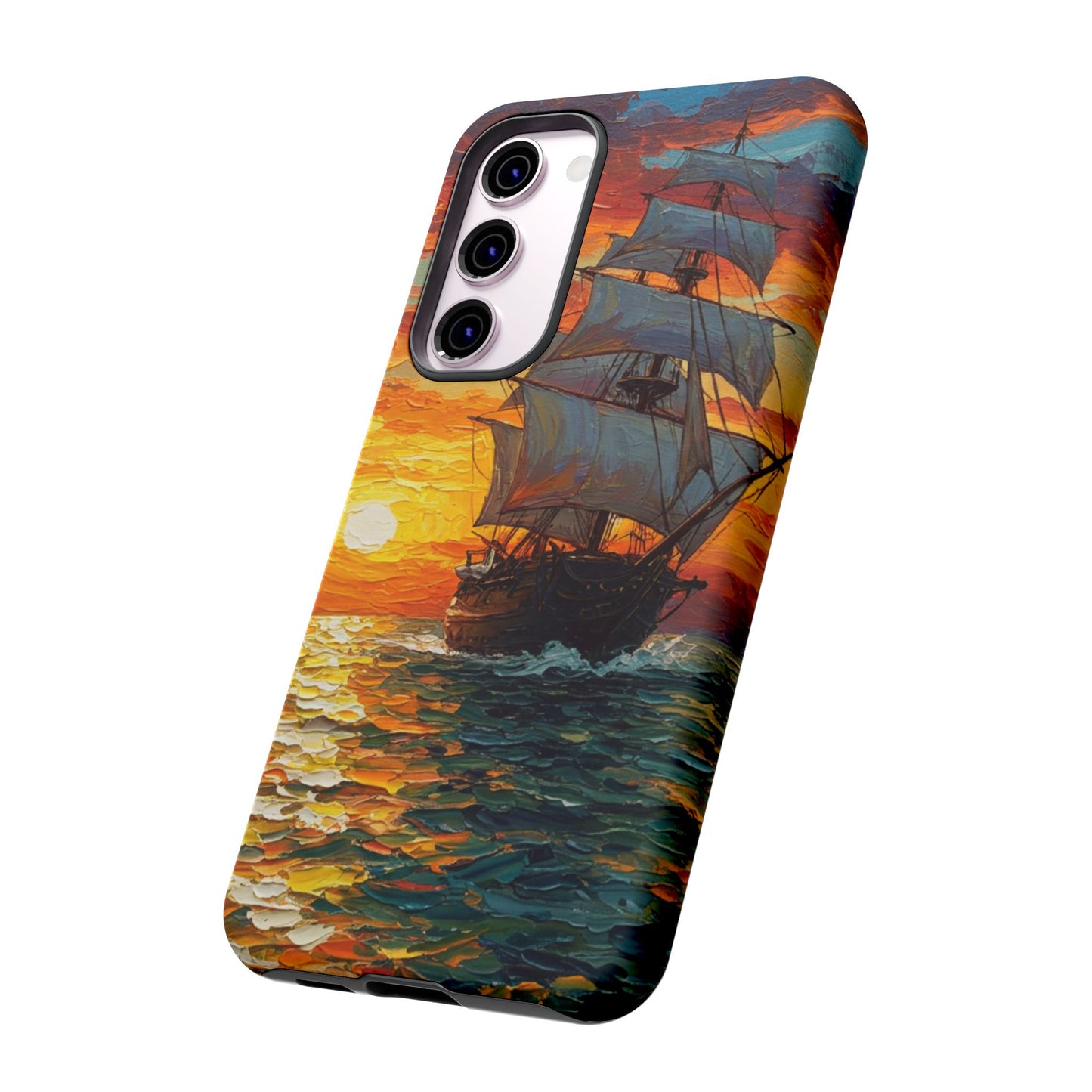 Samsung Galaxy Case - Ship Sailing at Sunset Design