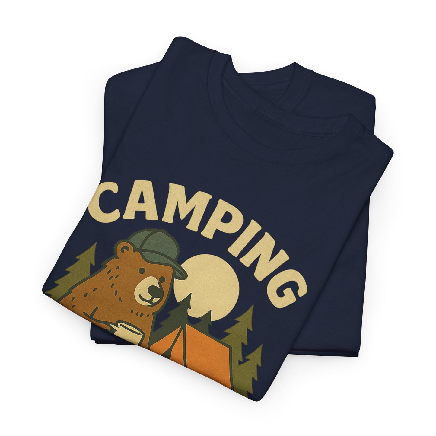Camping Is In-Tents Funny Bear Camping Tee - Cute Outdoorsy Pun Shirt - Retro Campfire Graphic, Nature Lover Gift, Unisex Adventure Apparel