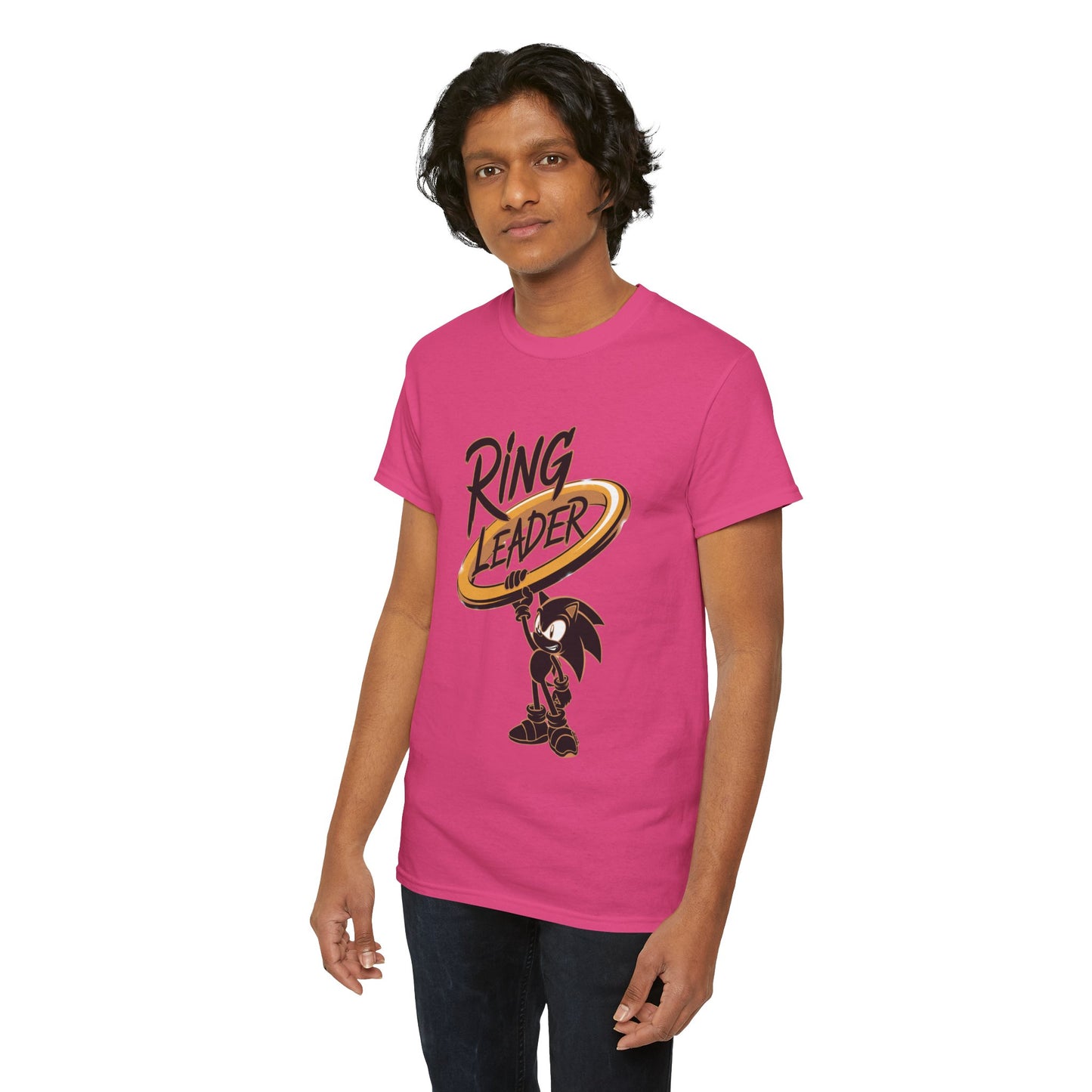 Ring Leader Video Game Shirt – Fast Speed Hero Holding Gold Ring – Retro Gamer Graphic Tee for Arcade, Anime, and Gaming Fans