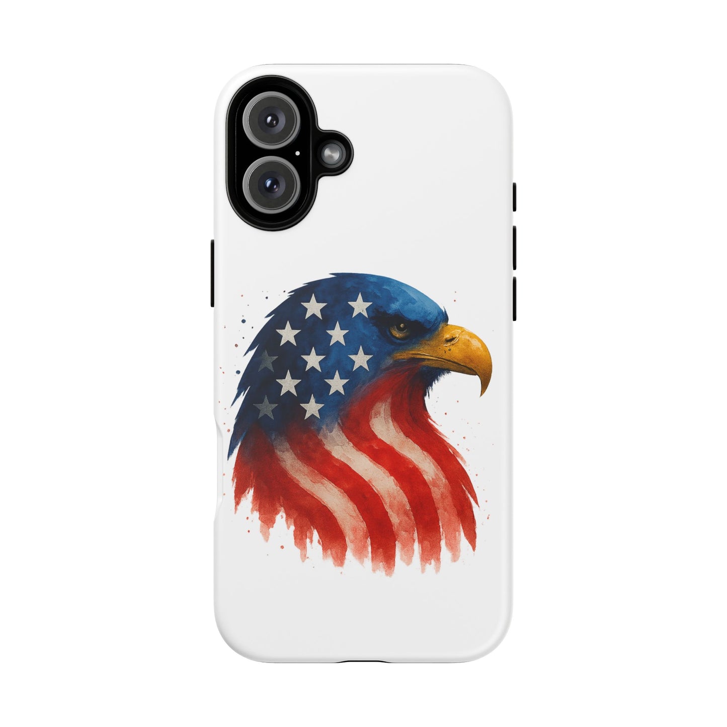Patriotic Eagle iPhone Case - USA Flag Tough Cover, Dual-Layer Rugged Protection, 4th of July and Veteran Gift