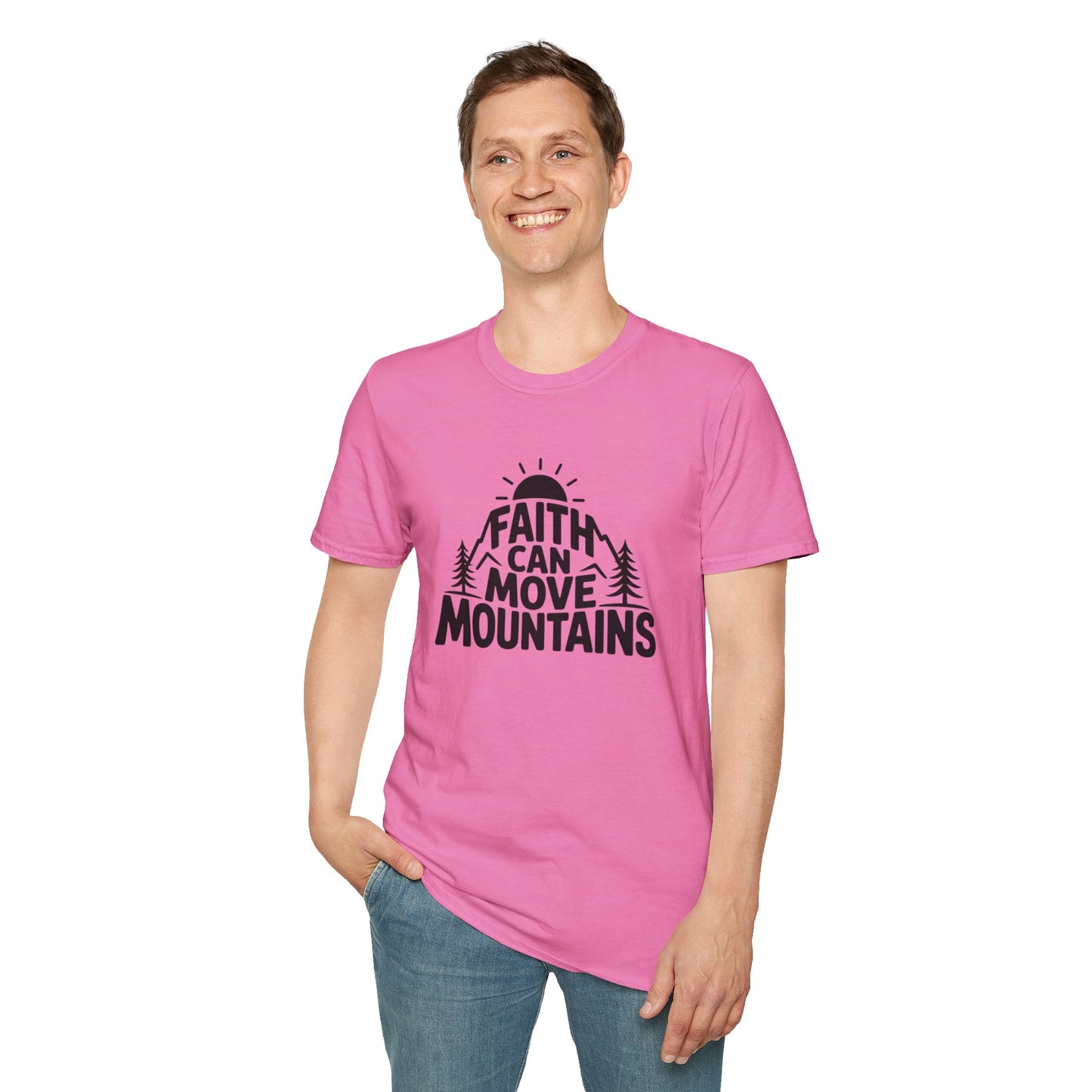 Faith Can Move Mountains T-Shirt | Christian Inspirational Mountain Tee | Boho Nature Faith Graphic Shirt | Gospel Verse Gift for Believers