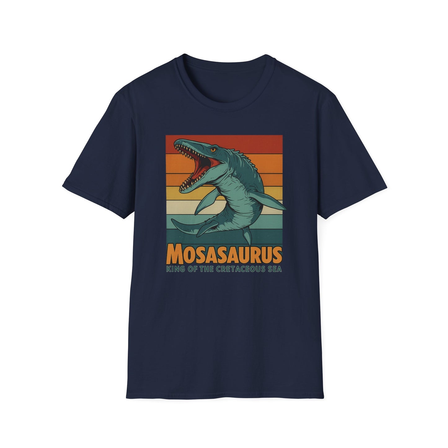 Retro Mosasaurus T-Shirt - Cretaceous Sea Monster Graphic Tee, Dinosaur Lover Gift, Paleontology Birthday, Soft Unisex Jurassic Cotton