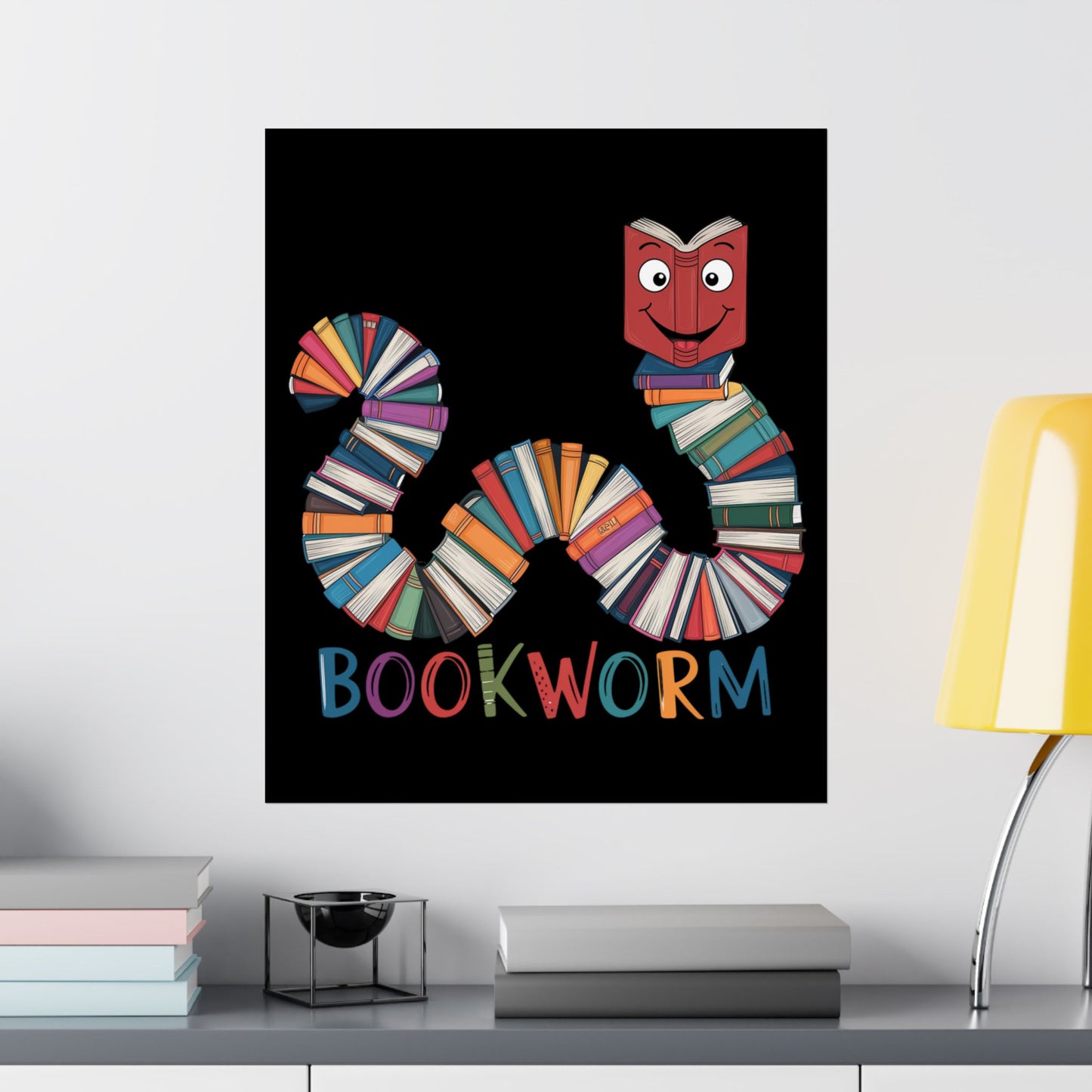Vertical Poster Bookworm Matte Print