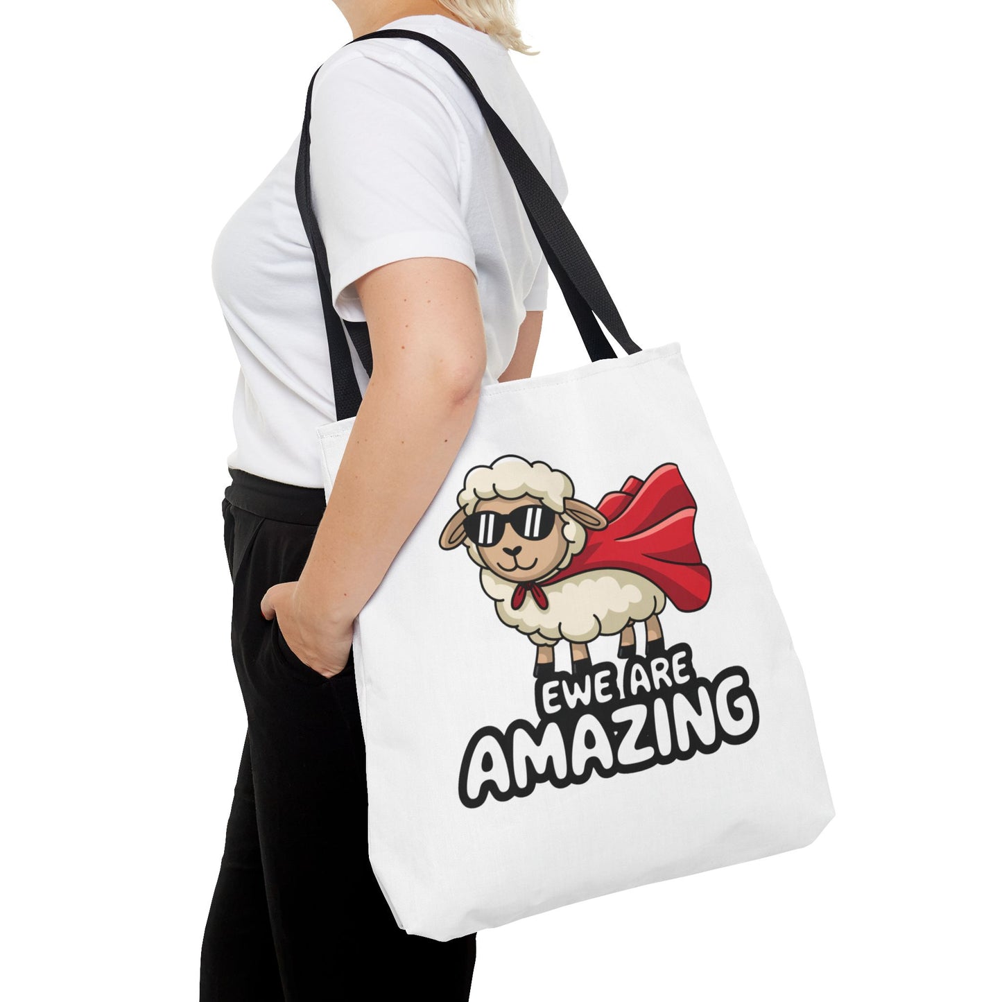 Sheep Tote Bag - Ewe Are Amazing Inspirational Bag Everyday Tote Funny Bag
