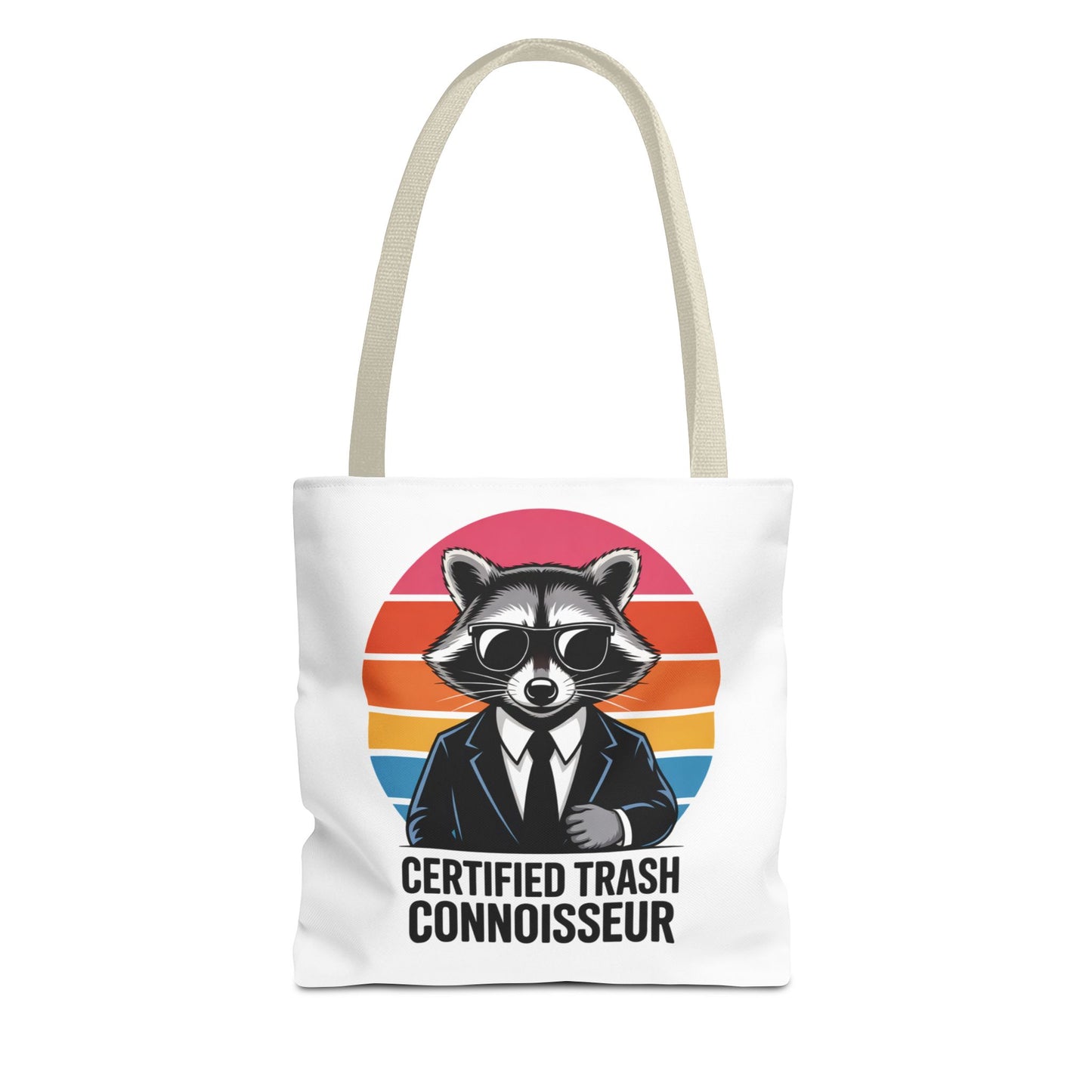 Certified Trash Connoisseur Raccoon Tote Bag Fun and Quirky Everyday Carry Trash Panda Bag