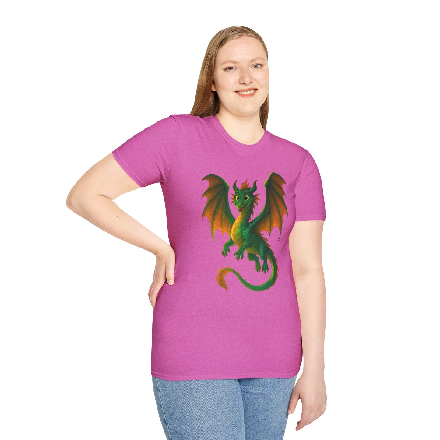 Green Dragon Fantasy T-Shirt | Unisex Mythical Creature Tee | DnD Gamer Gift | Cool Dragon Shirt | Magic RPG Nerdy Graphic Tee