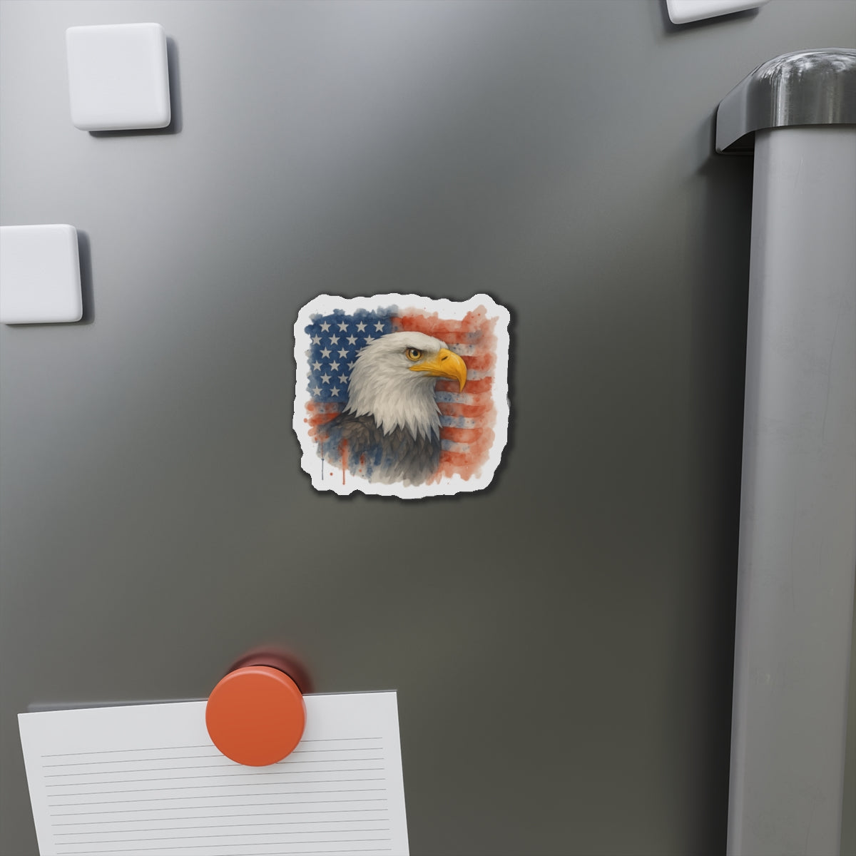 Eagle Flag Die-Cut Magnet American Decor Bald Eagle Magnet Patriotic Flag 4th of July Decor