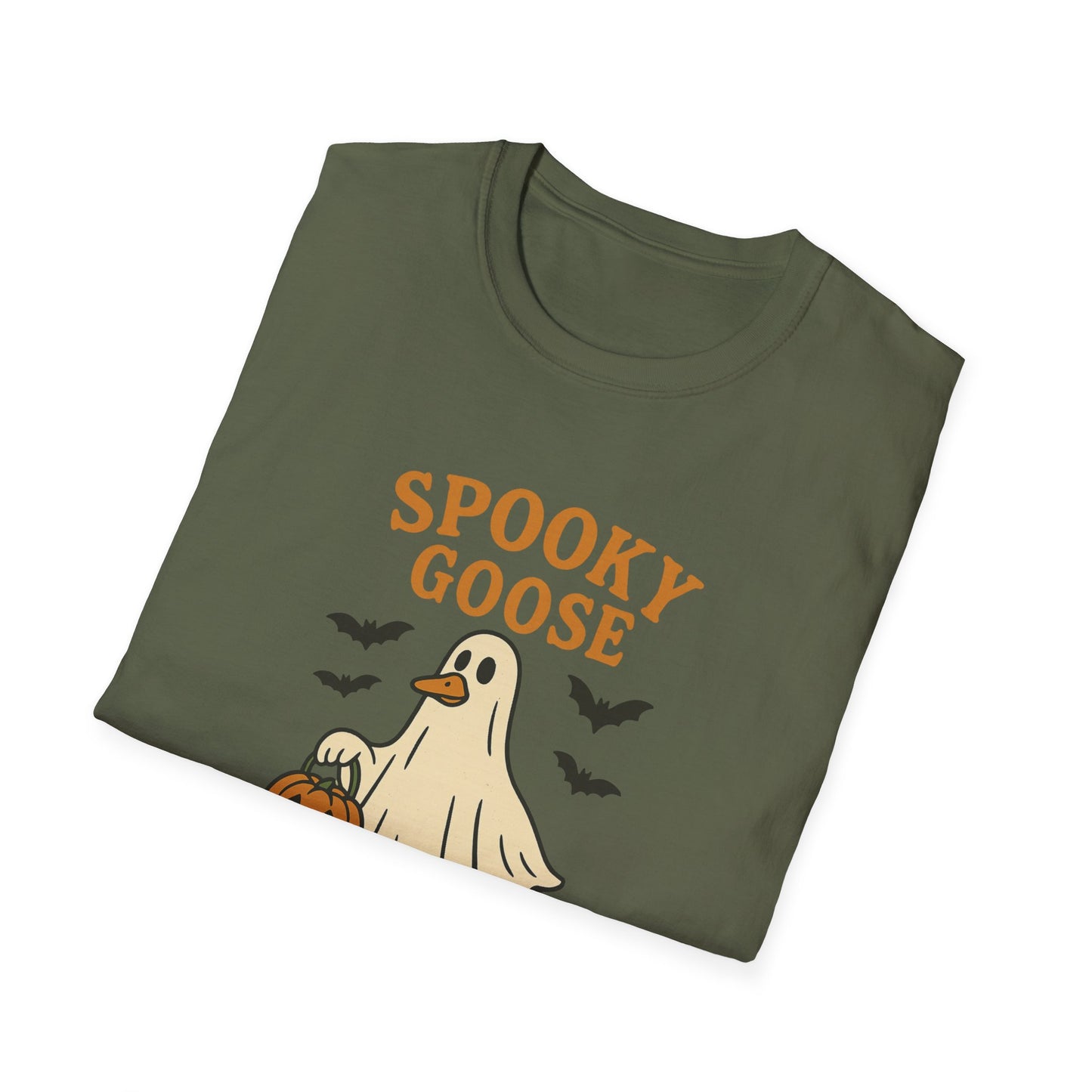Spooky Goose Halloween T-Shirt | Ghost Costume Goose Tee | Funny Fall Bird Shirt | Spooky Animal Halloween Graphic T-Shirt