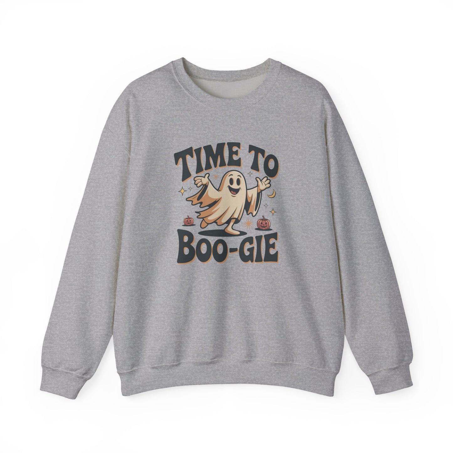 Time to Boo-gie Sweatshirt, Cute Ghost Halloween Crewneck, Spooky Sayings Graphic Pullover, Boo-gie Ghost Sweater, Fall Spooky Season Outfit