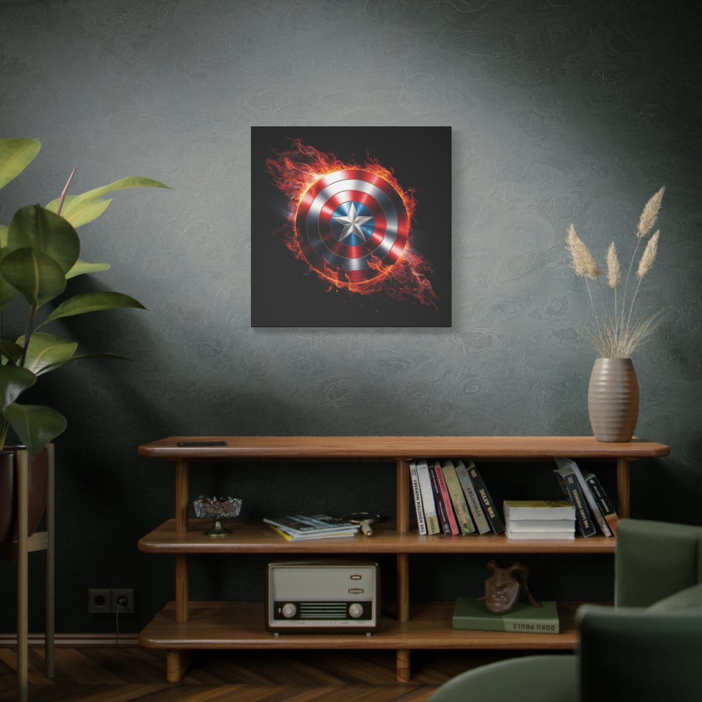 Captain America Shield Canvas Art - Stretched Matte Wall Decor