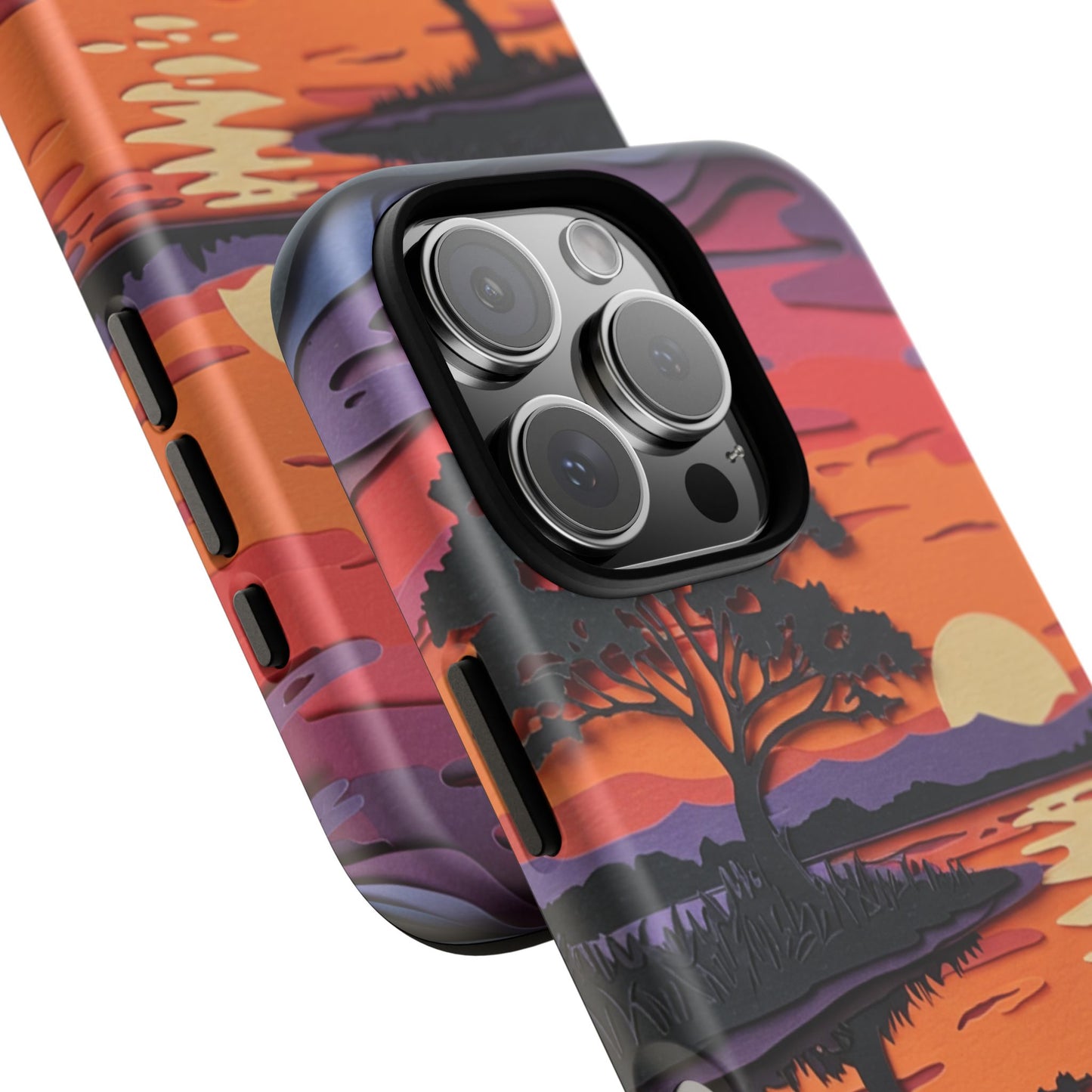 iPhone Case - Colorful Paper Art Sunset Design