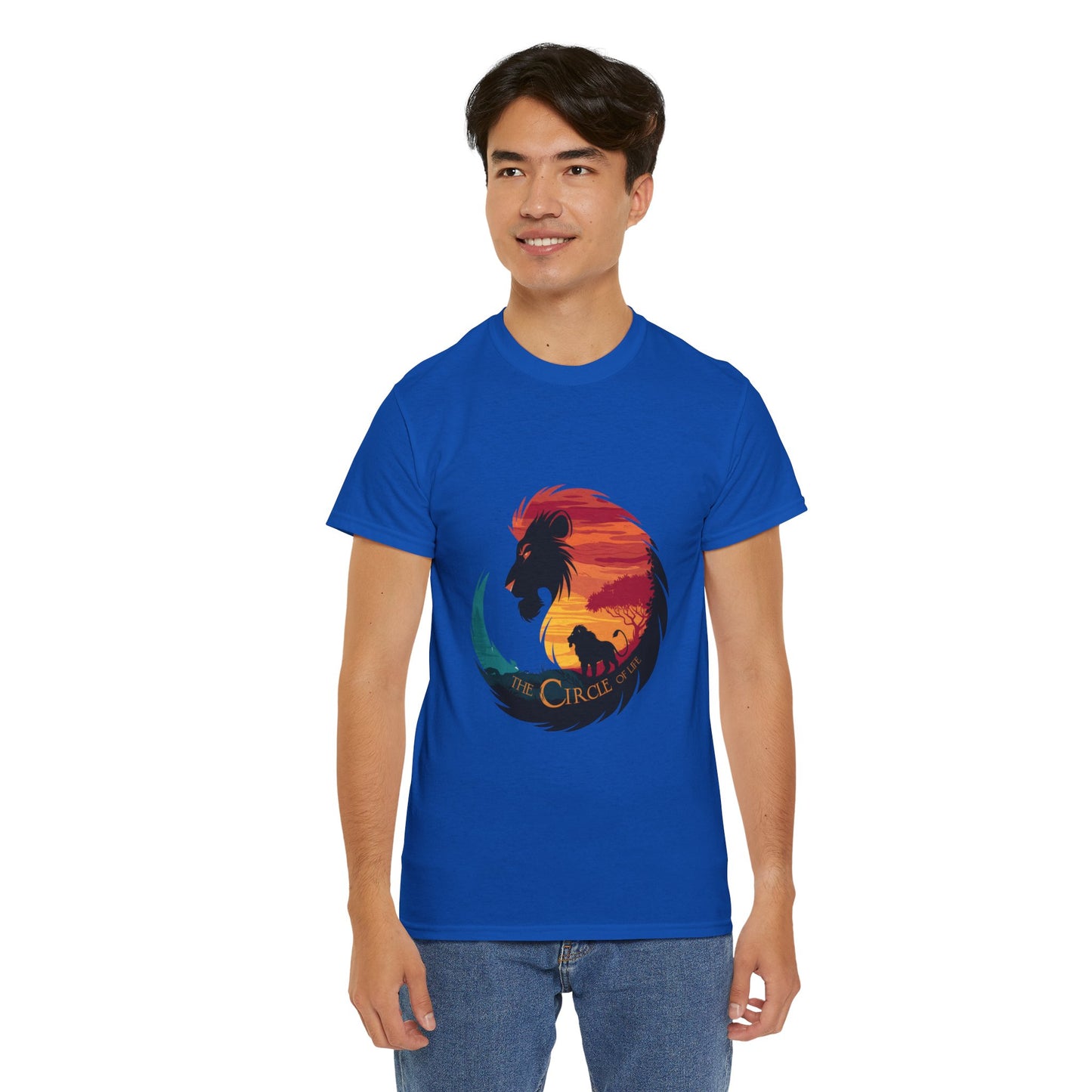 The Circle of Life Lion Shirt – Sunset Safari Wildlife Graphic Tee – Inspirational Nature T-Shirt for Animal Lovers & Adventure Fans