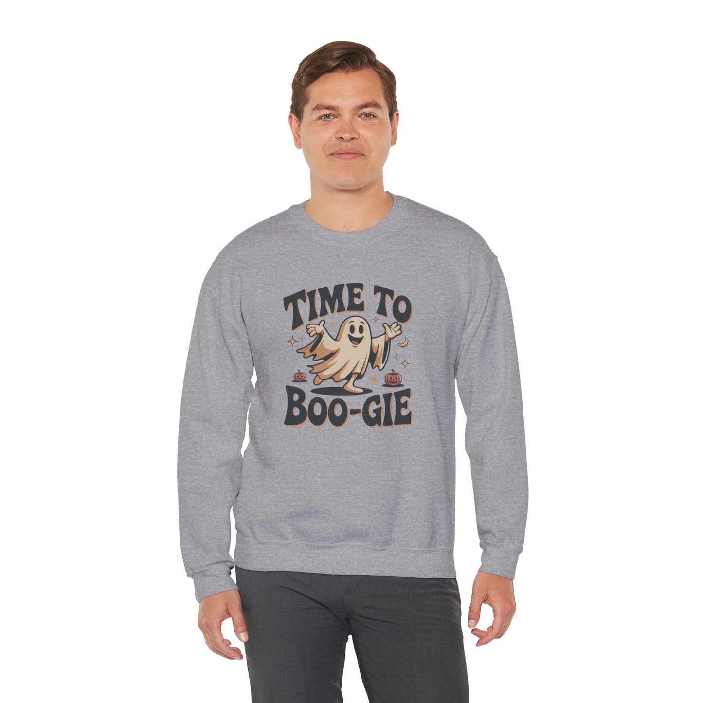 Time to Boo-gie Sweatshirt, Cute Ghost Halloween Crewneck, Spooky Sayings Graphic Pullover, Boo-gie Ghost Sweater, Fall Spooky Season Outfit