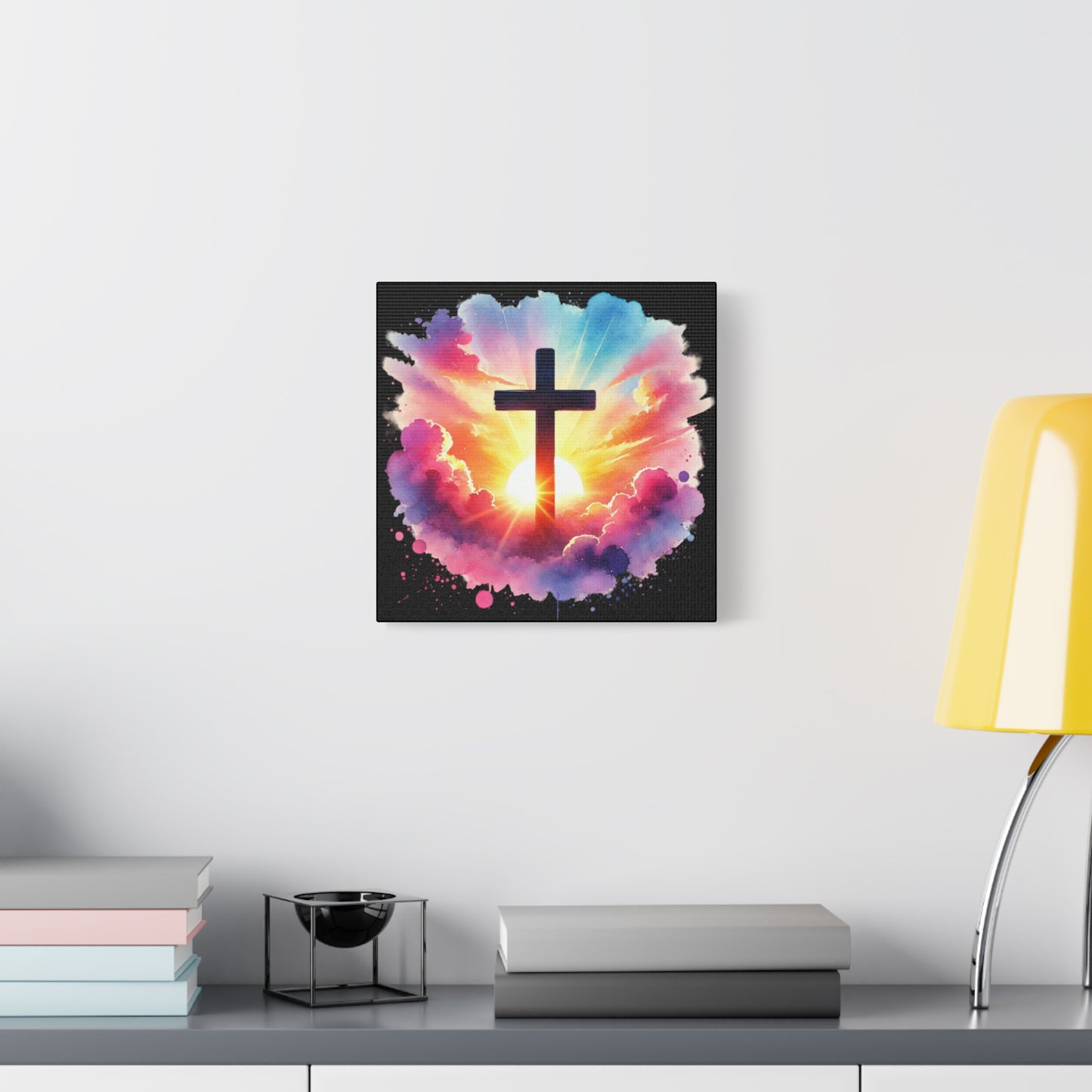 Inspirational Watercolor Cross Wall Art Christian Home Decor Faith Based Canvas Religious Art Inspirational Canvas