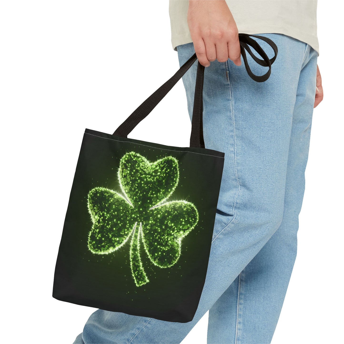 Lucky Shamrock Tote Bag, Green Clover Design Eco-Friendly Shoulder Bag For St. Patrick’s Day, Reusable Tote For Everyday Use And Gifts