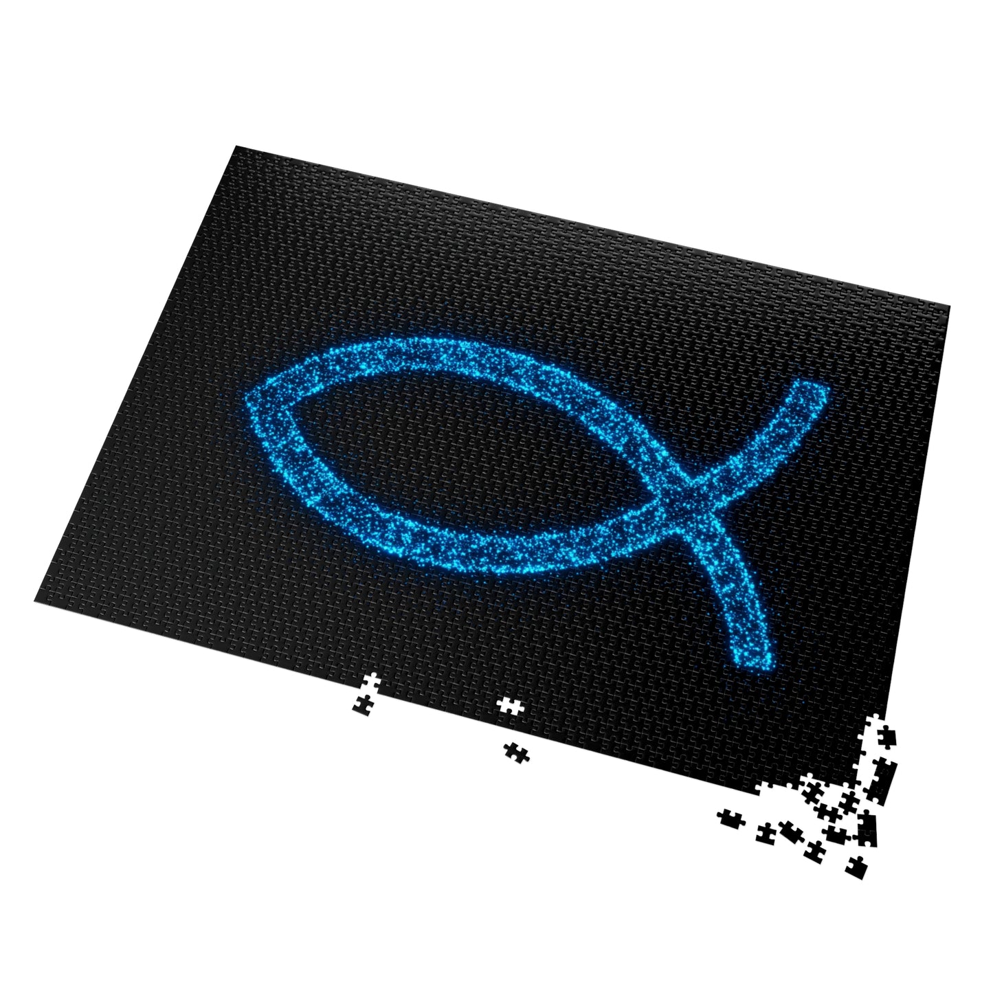 Glowing Fish Symbol Jigsaw Puzzle with Tin – Perfect Gift for Puzzle Lovers and Religious Celebrations