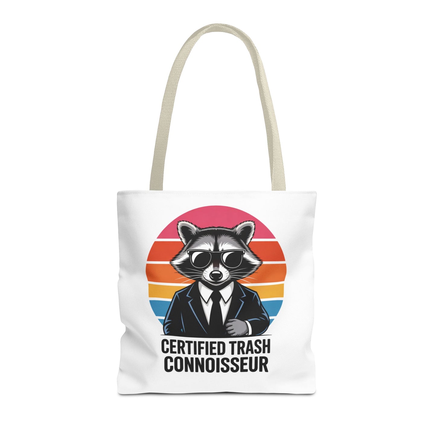 Certified Trash Connoisseur Raccoon Tote Bag Fun and Quirky Everyday Carry Trash Panda Bag