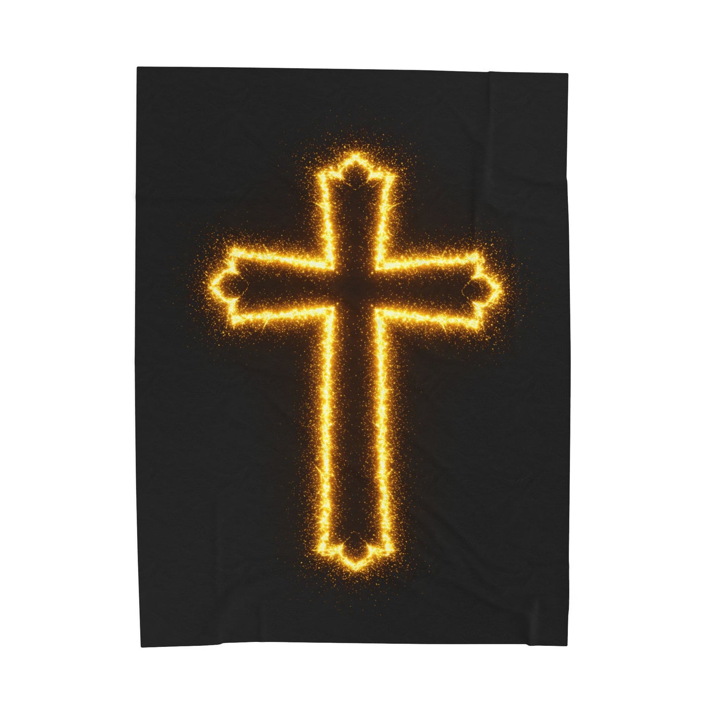 Inspirational Cross Velveteen Plush Blanket - Cozy Religious Throw for Faith and Comfort