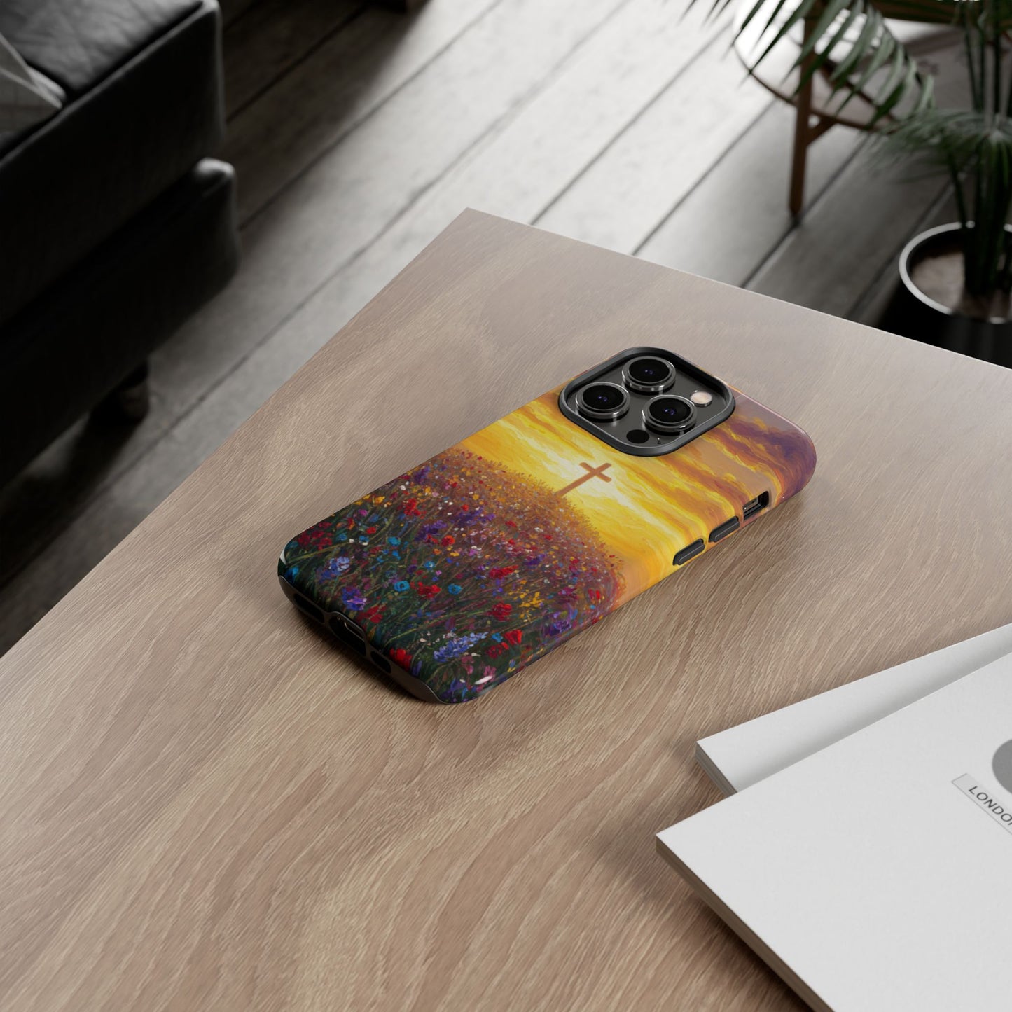 iPhone Case: Monet Style Cross Phone Case Christian Case Inspirational iPhone Case Spiritual Phone Case