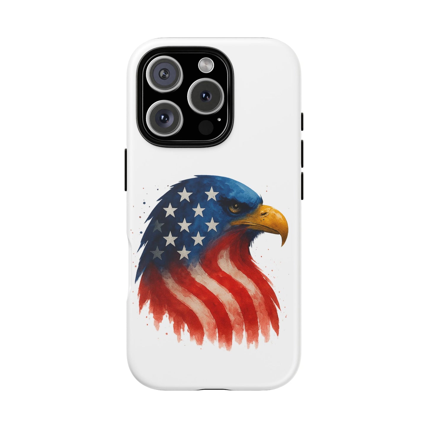 Patriotic Eagle iPhone Case - USA Flag Tough Cover, Dual-Layer Rugged Protection, 4th of July and Veteran Gift
