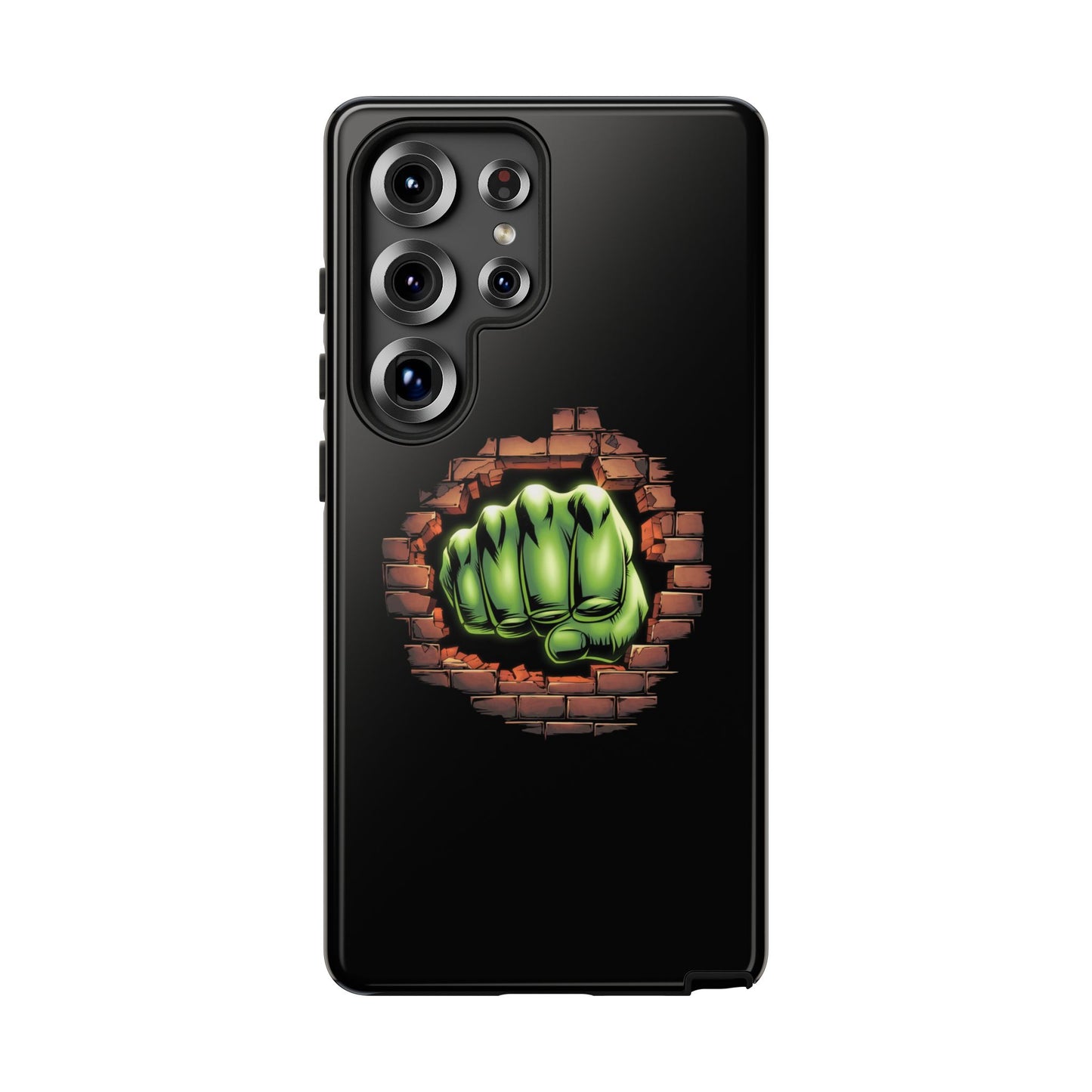 Samsung Phone Case, Green Fist Smashing Wall Design, Comic Book Phone Case, Geeky Case