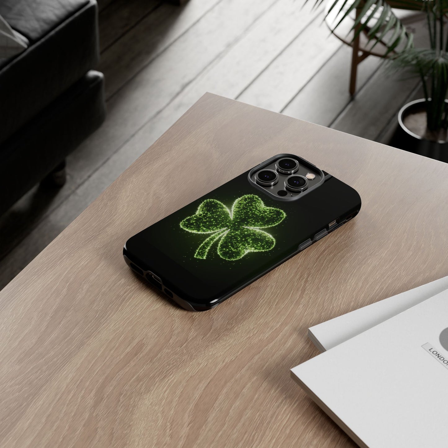 iPhone Tough Case - Shiny Shamrock Design
