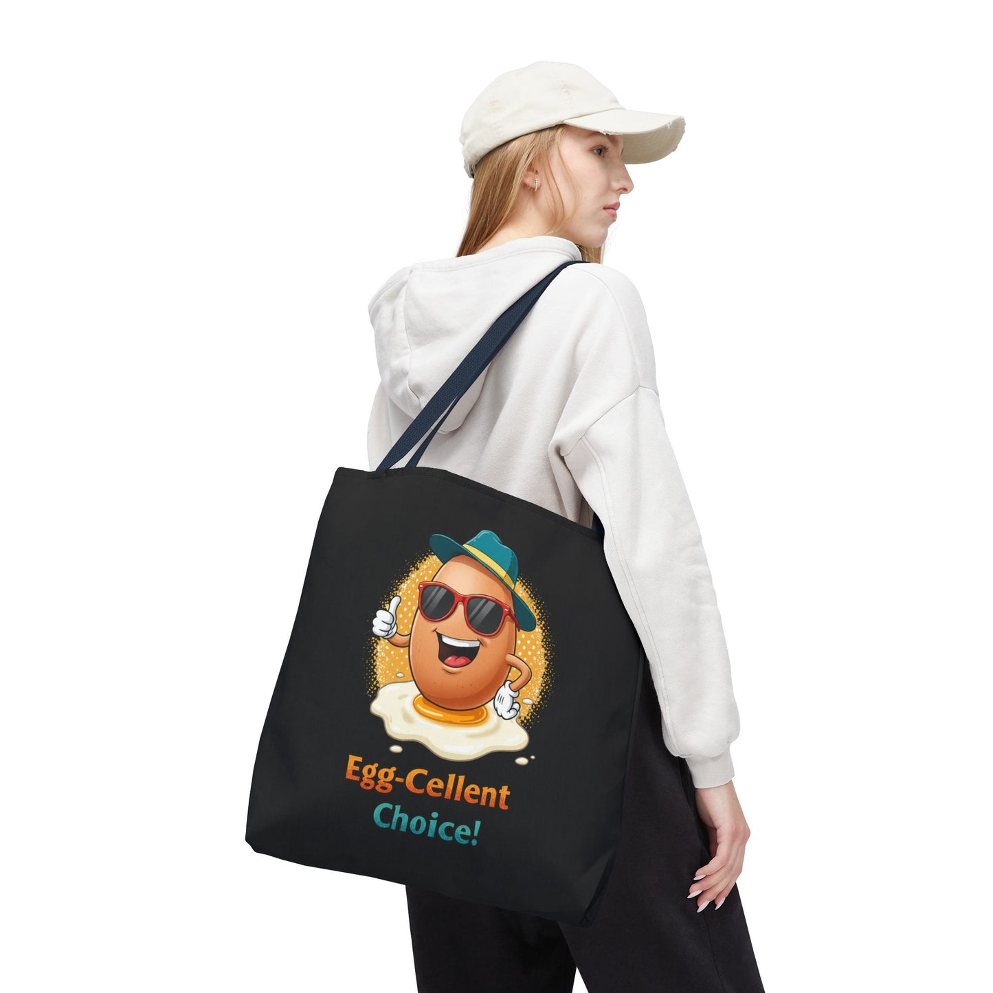 Tote Bag: Egg-Cellent Choice Thumbs Up Pun Design