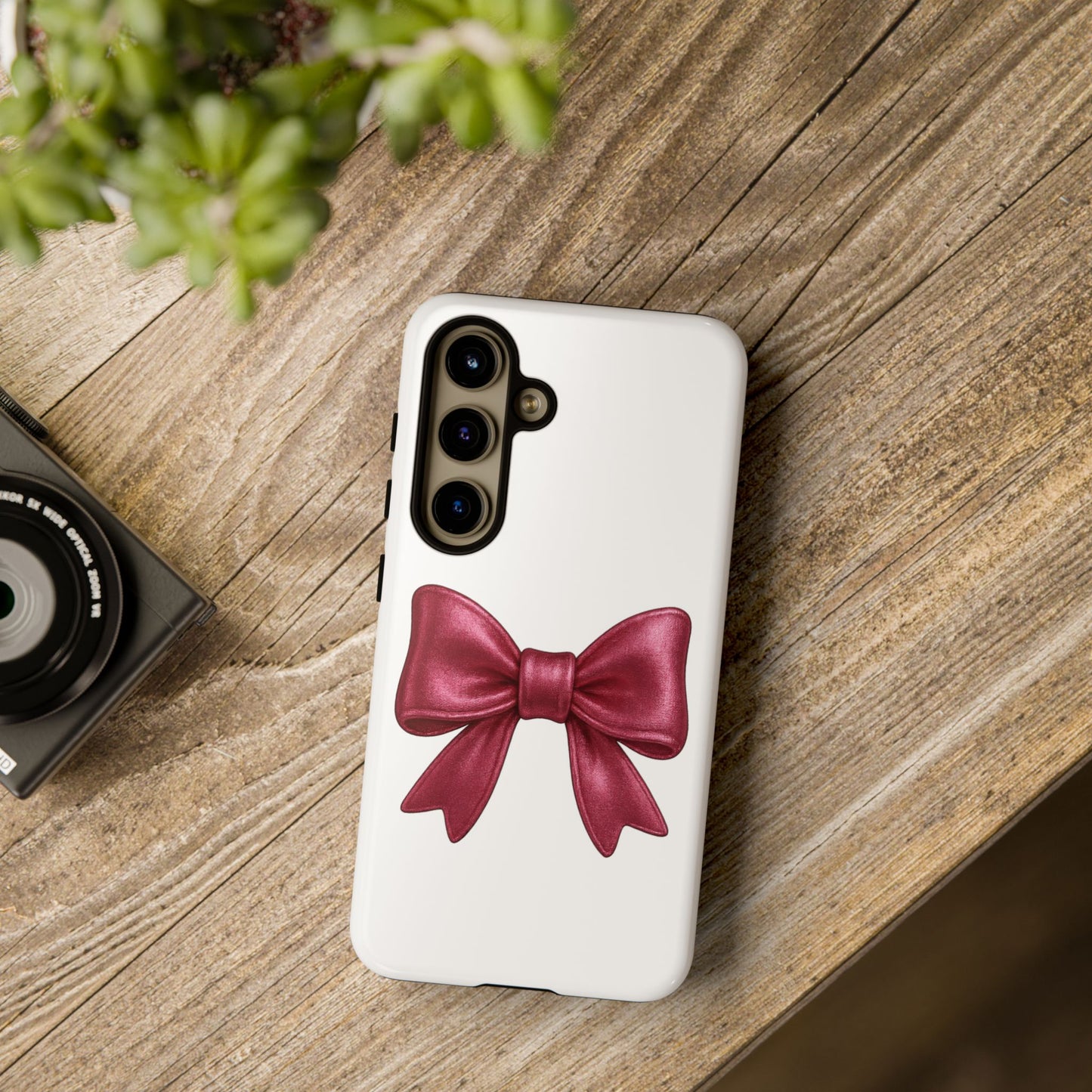 Pink Bow Samsung Case – Cute Girly Phone Cover – Glossy Ribbon Case for Samsung Galaxy – Aesthetic Phone Accessory – Gift for Her