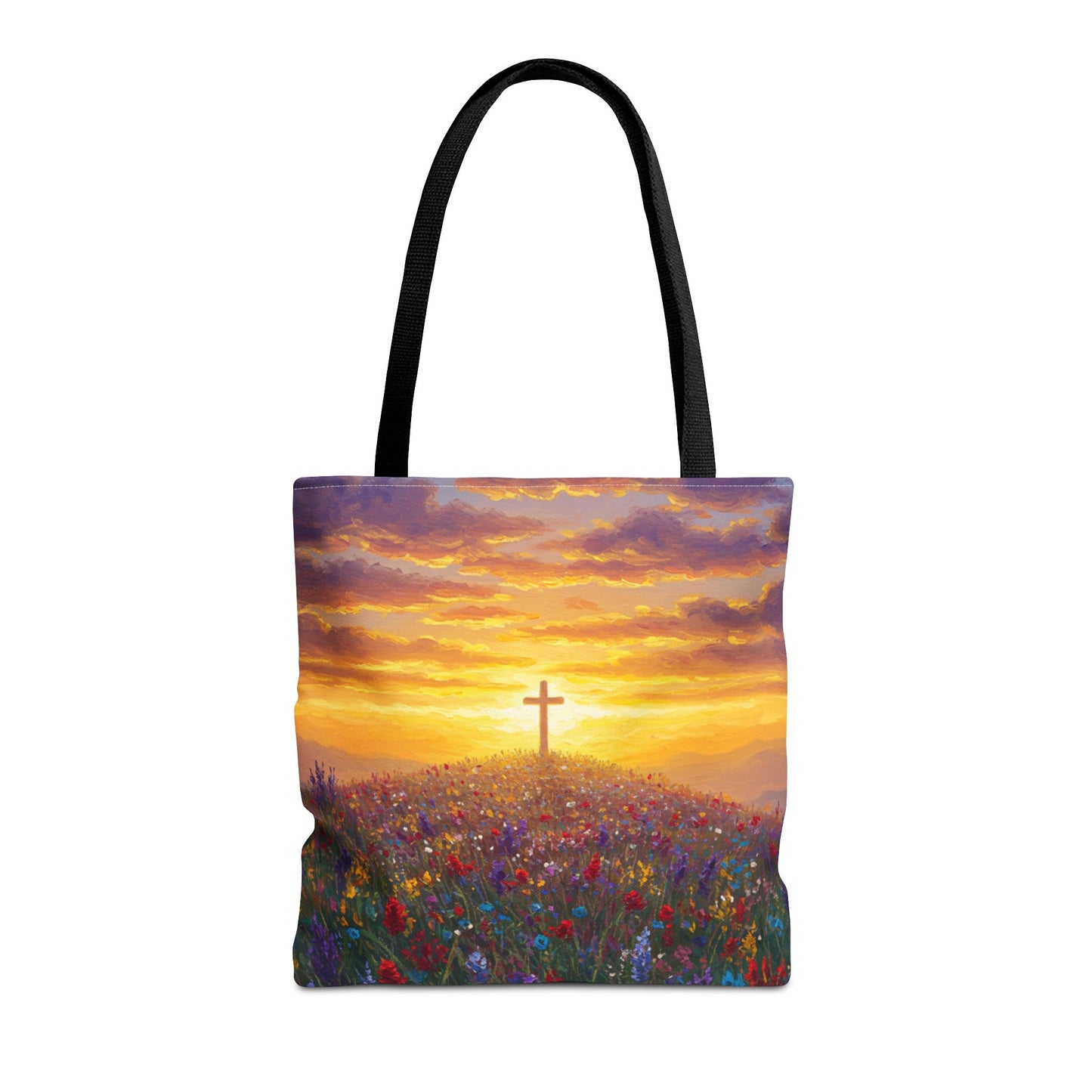 Cross Painted Tote Bag Christian Bag Inspirational Tote Spiritual Bag Religious Tote Bag