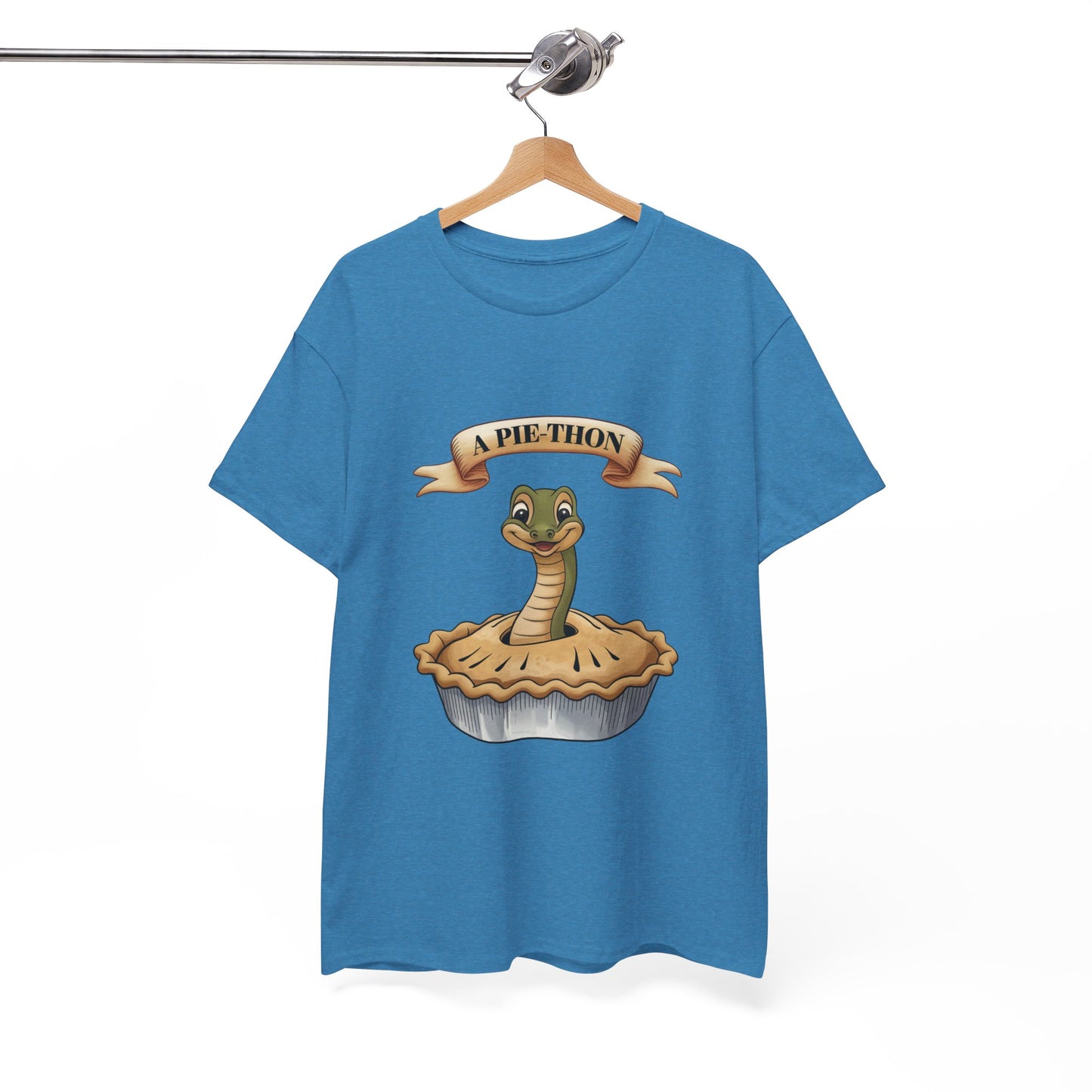 A Pie-Thon Funny Snake Pun Shirt – Cute Animal Joke T-Shirt – Quirky Graphic Tee for Pun Lovers, Reptile Fans, and Unique Gift Ideas