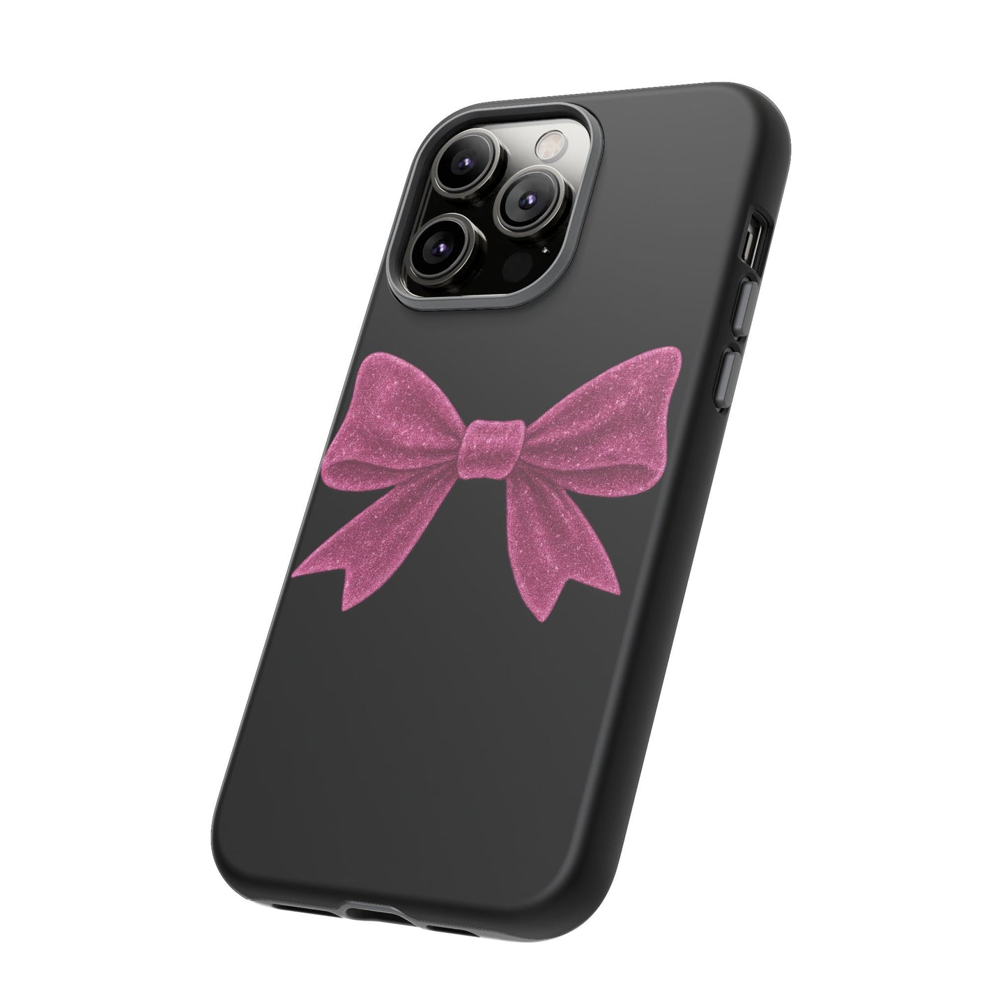 Pink Bow iPhone Case β Coquette Aesthetic Phone Cover β Glitter Soft Girl Tech Accessory β Cute Glossy Pinkcore Case β Gift for Her