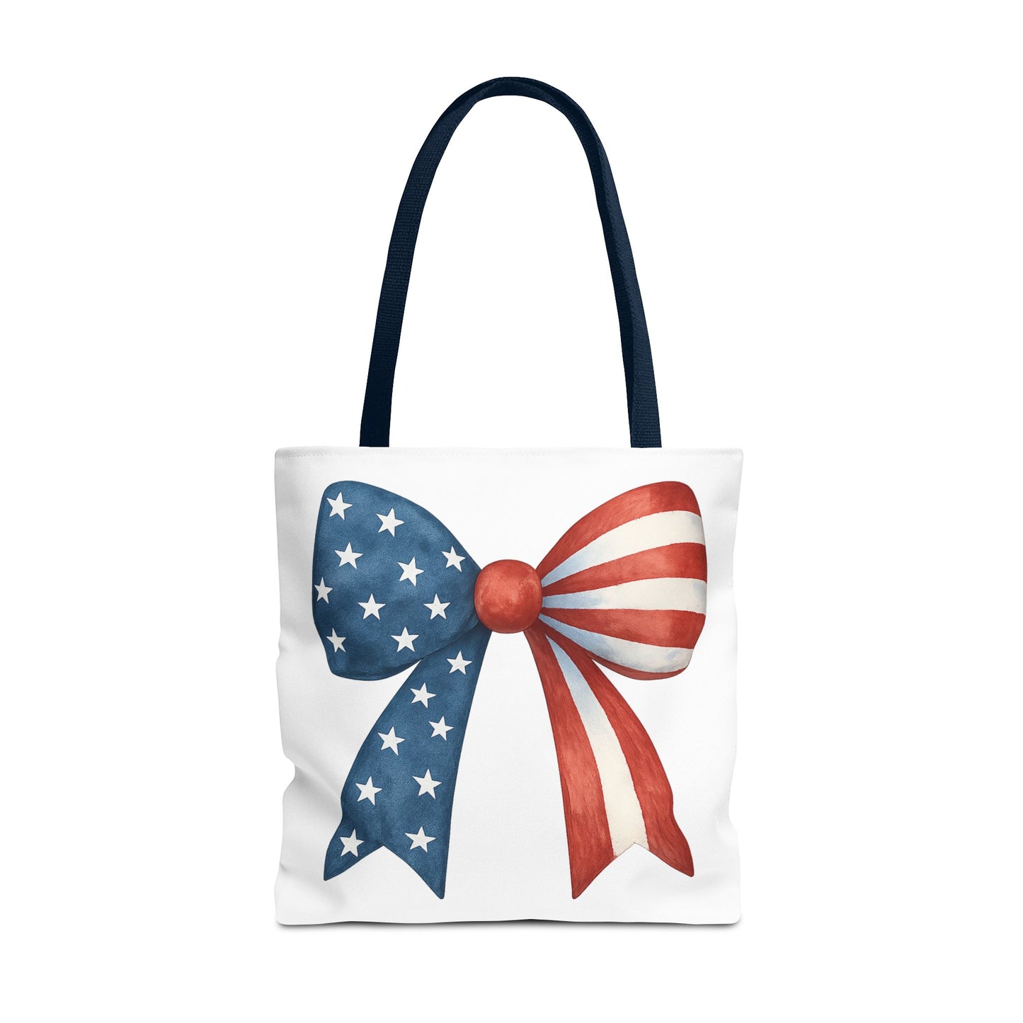 Patriotic Bow Tote Bag | 4th of July Reusable Bag | American Flag Tote | USA Stars Stripes Bag | Independence Day Gift | USA Market Bag