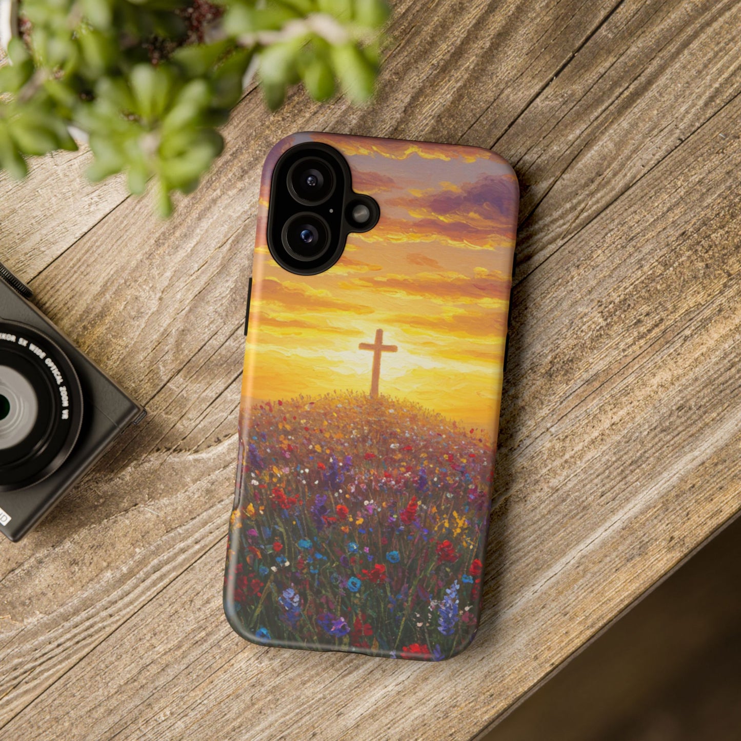 iPhone Case: Monet Style Cross Phone Case Christian Case Inspirational iPhone Case Spiritual Phone Case