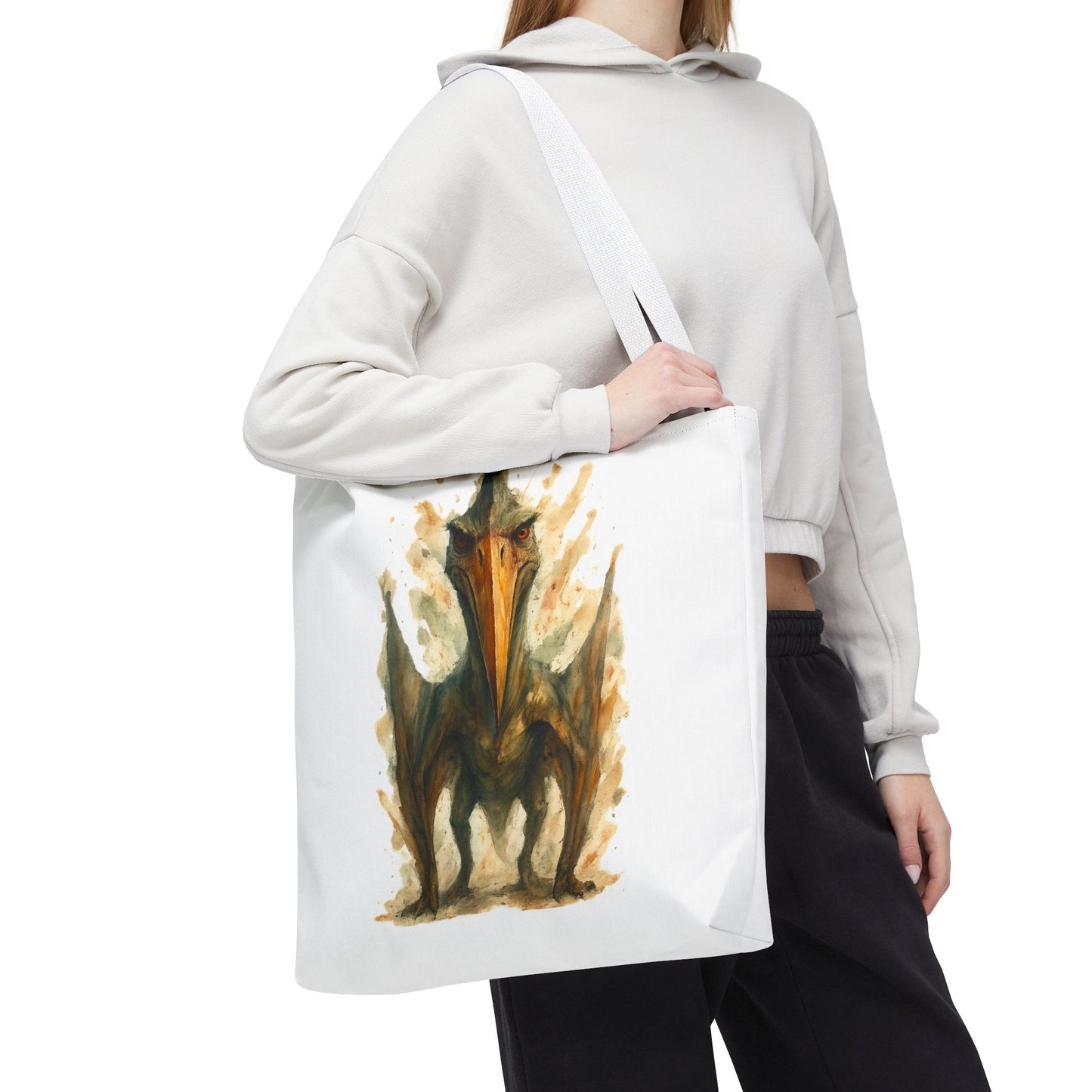 Quetzalcoatlus Tote Bag | Dinosaur Art Canvas Shopper | Prehistoric Pterosaur Gift for Dino Lovers | Eco-friendly Reusable Bag Jurassic Tote