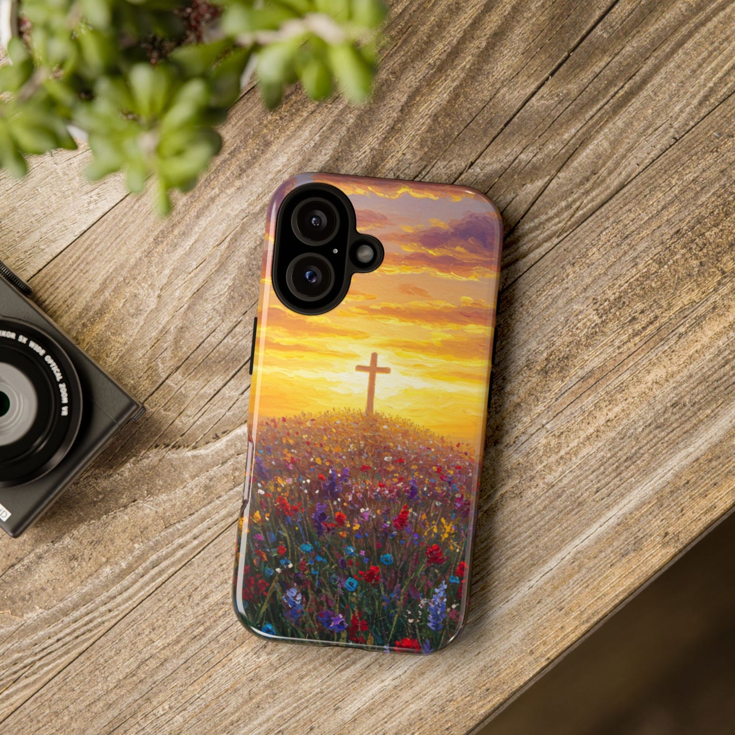 iPhone Case: Monet Style Cross Phone Case Christian Case Inspirational iPhone Case Spiritual Phone Case