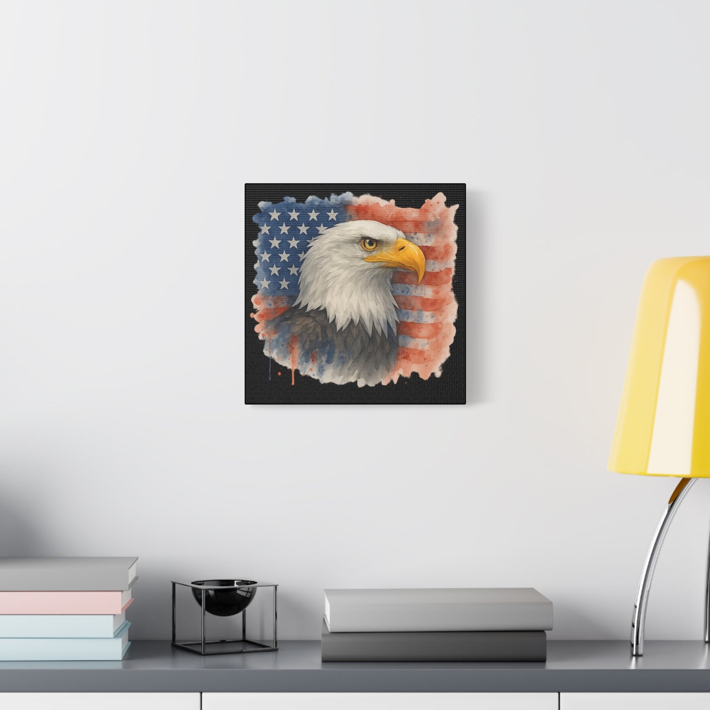 Patriotic Eagle Canvas Art American Flag Decor Independence Day Decor 4th of July Canvas Gift for Veteran